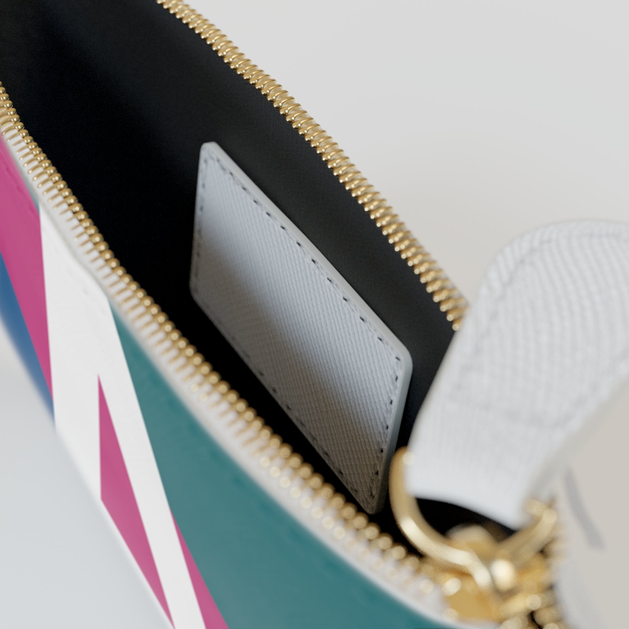 Initial A Mini Clutch — Colorblock Monogram Wristlet Wallet