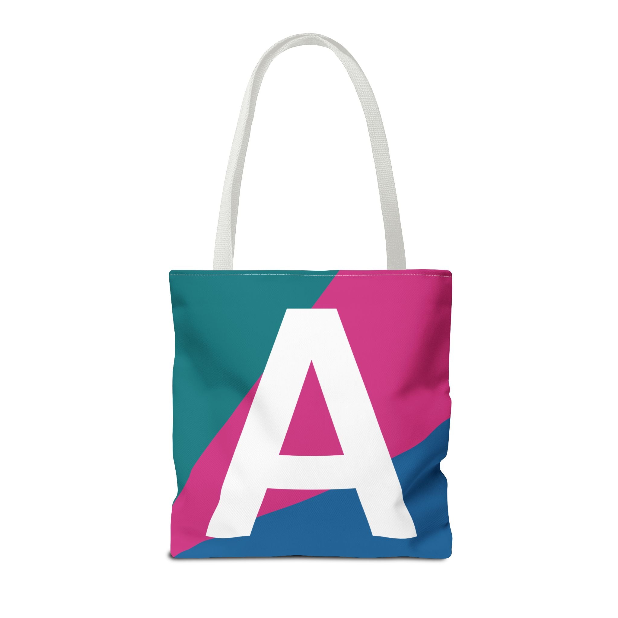 Monogram 'A' Colorblock Tote Bag — Personalized Initial A Shoulder Tote