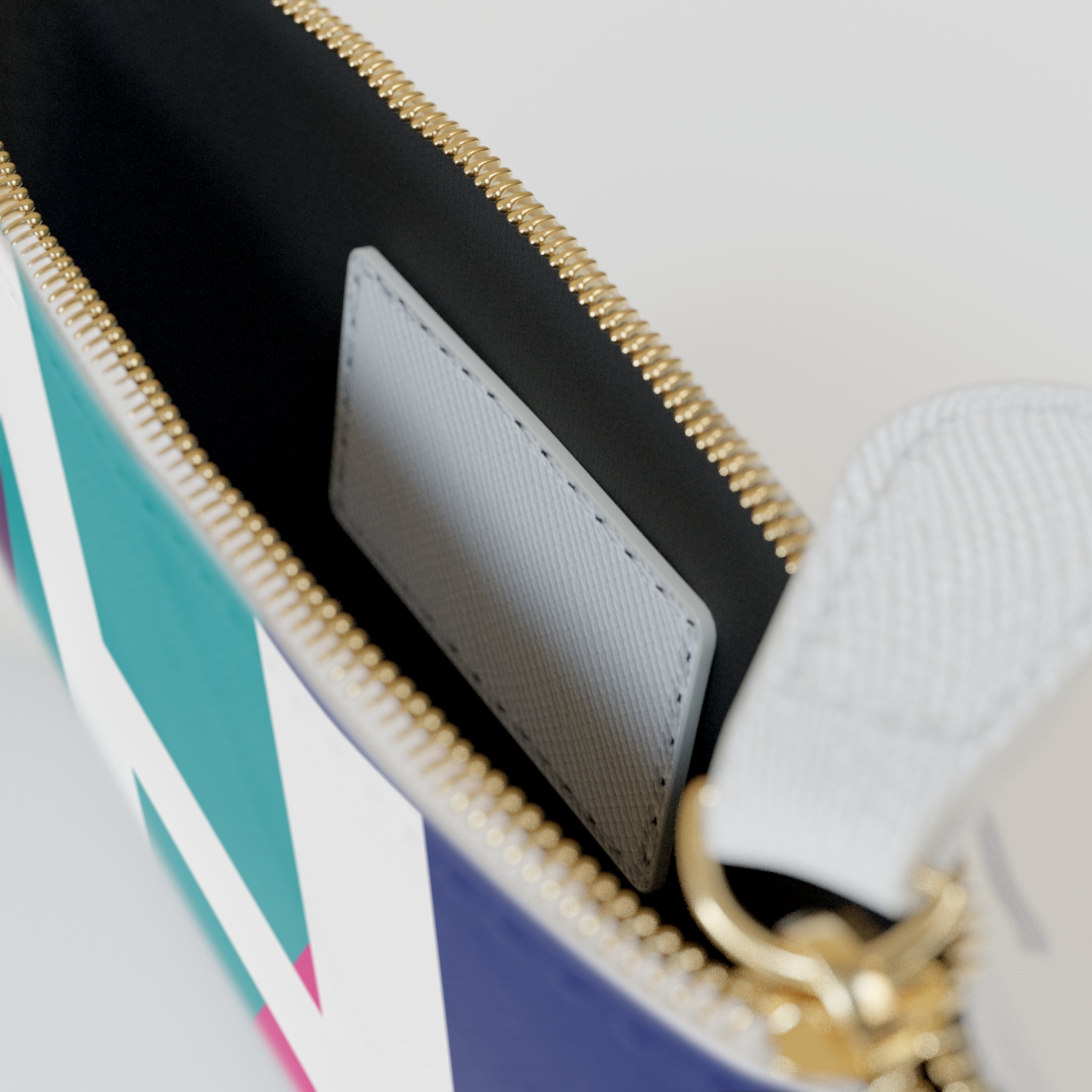 Initial H Mini Clutch — Colorblock Monogram Wristlet Wallet