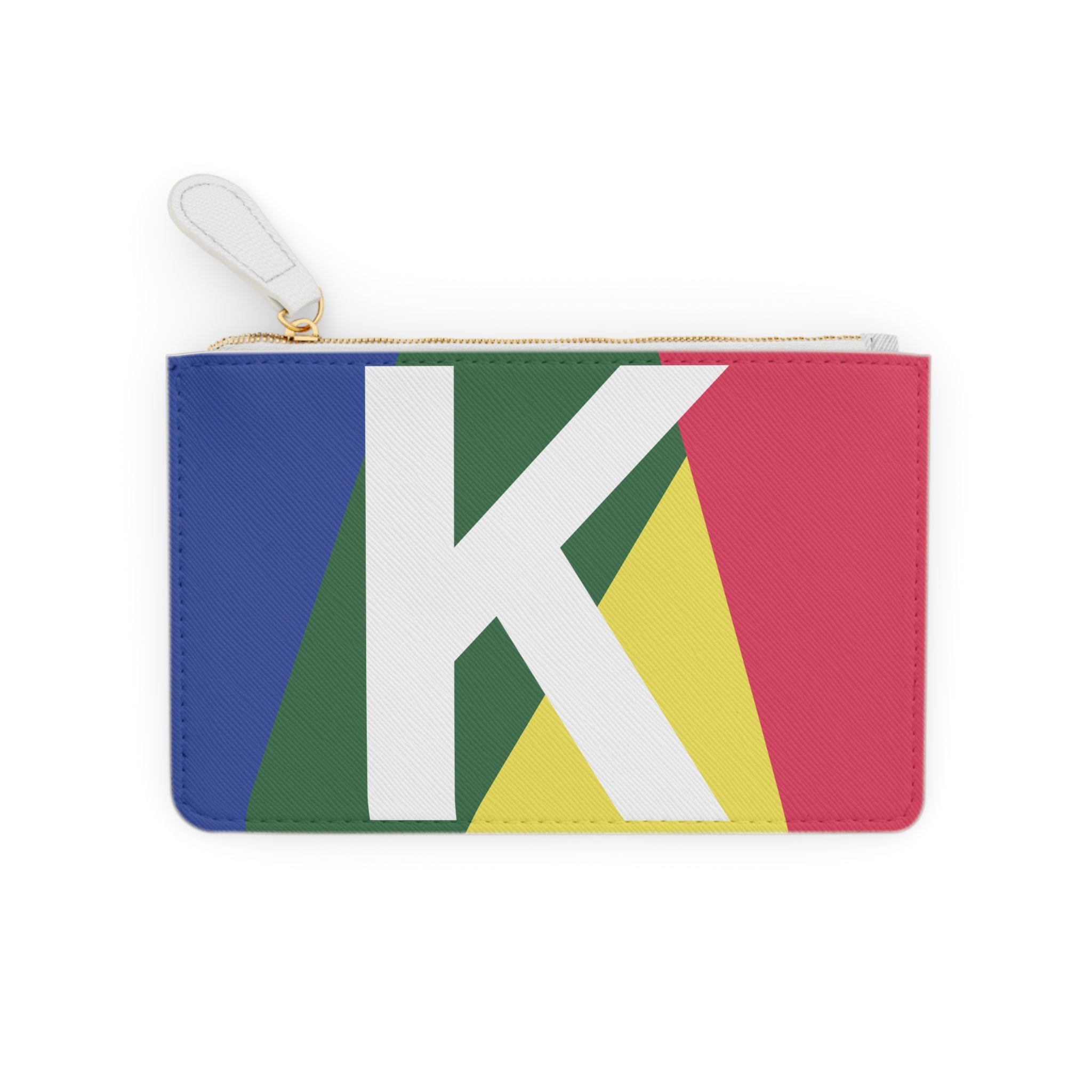 Initial K Mini Clutch — Colorblock Monogram Wristlet Wallet