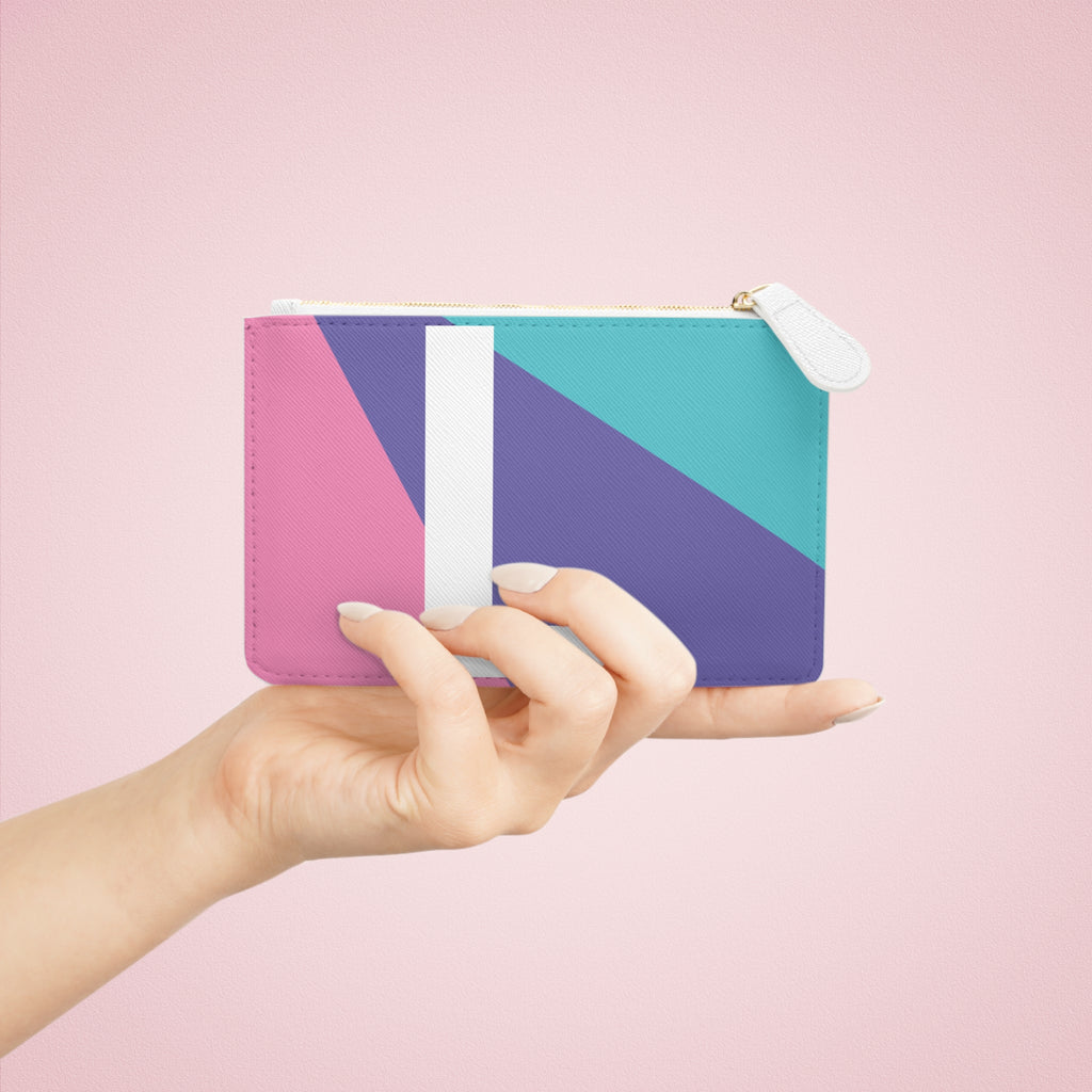 Initial L Mini Clutch — Colorblock Monogram Wristlet Wallet