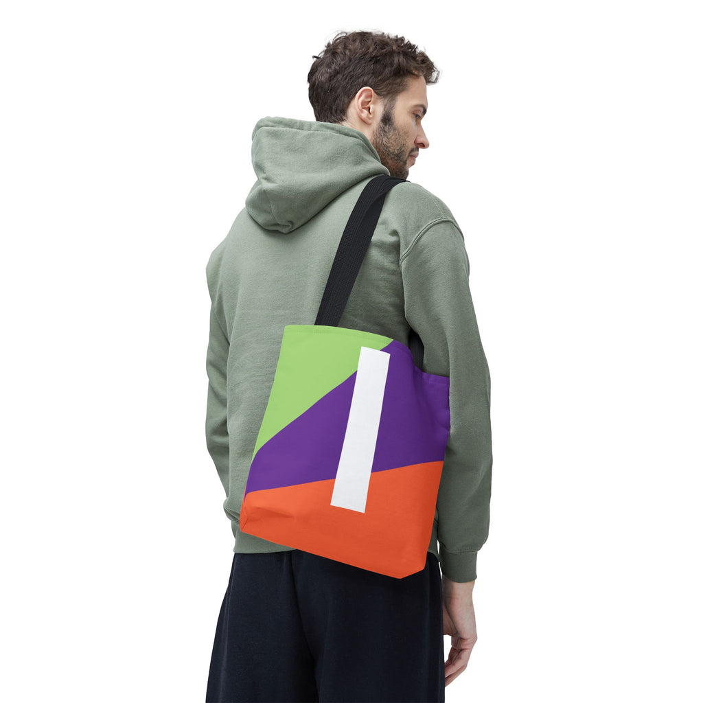 Monogram 'I' Colorblock Tote Bag — Personalized Initial I Shoulder Tote