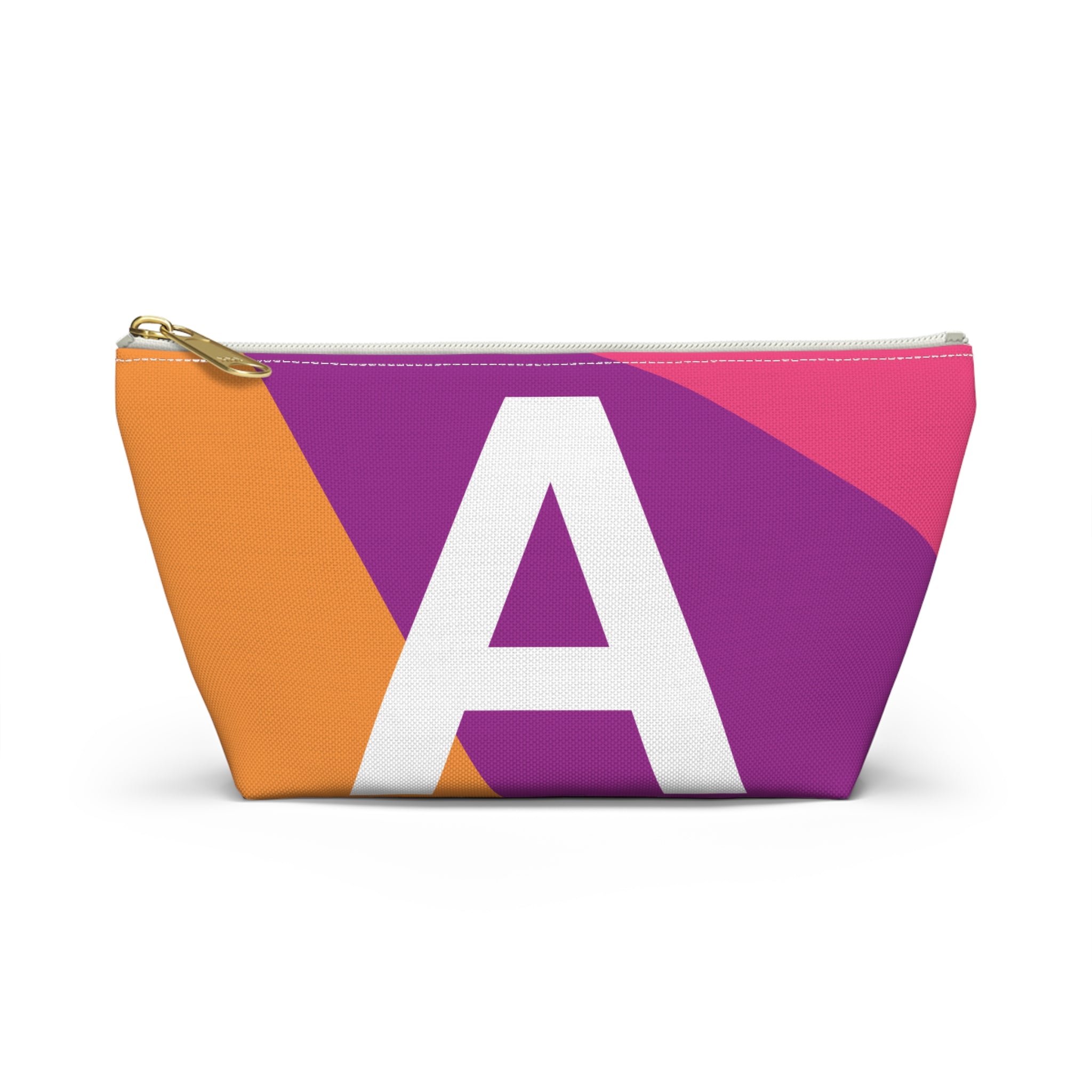 Initials Colorblock Accessory Pouch — Monogram A T-Bottom Cosmetic Bag