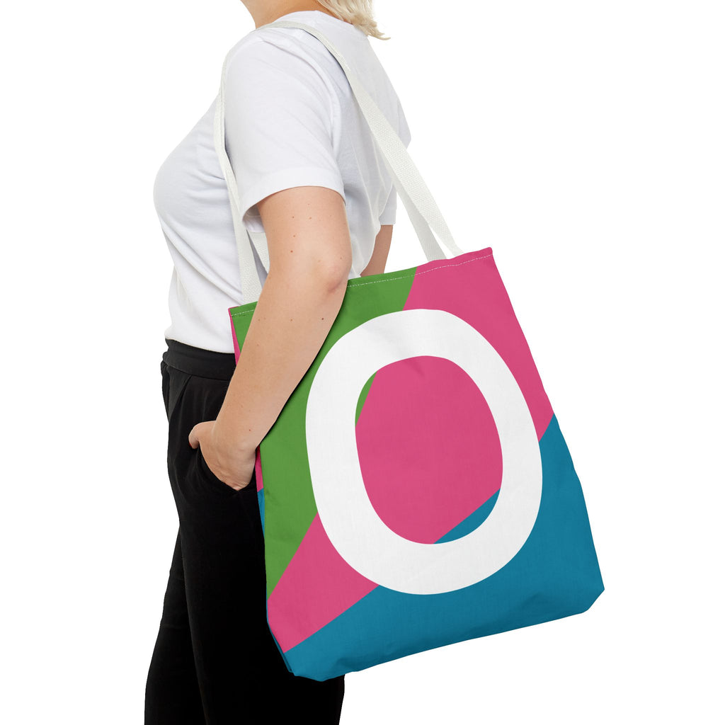 Monogram 'O' Colorblock Tote Bag — Personalized Initial O Shoulder Tote