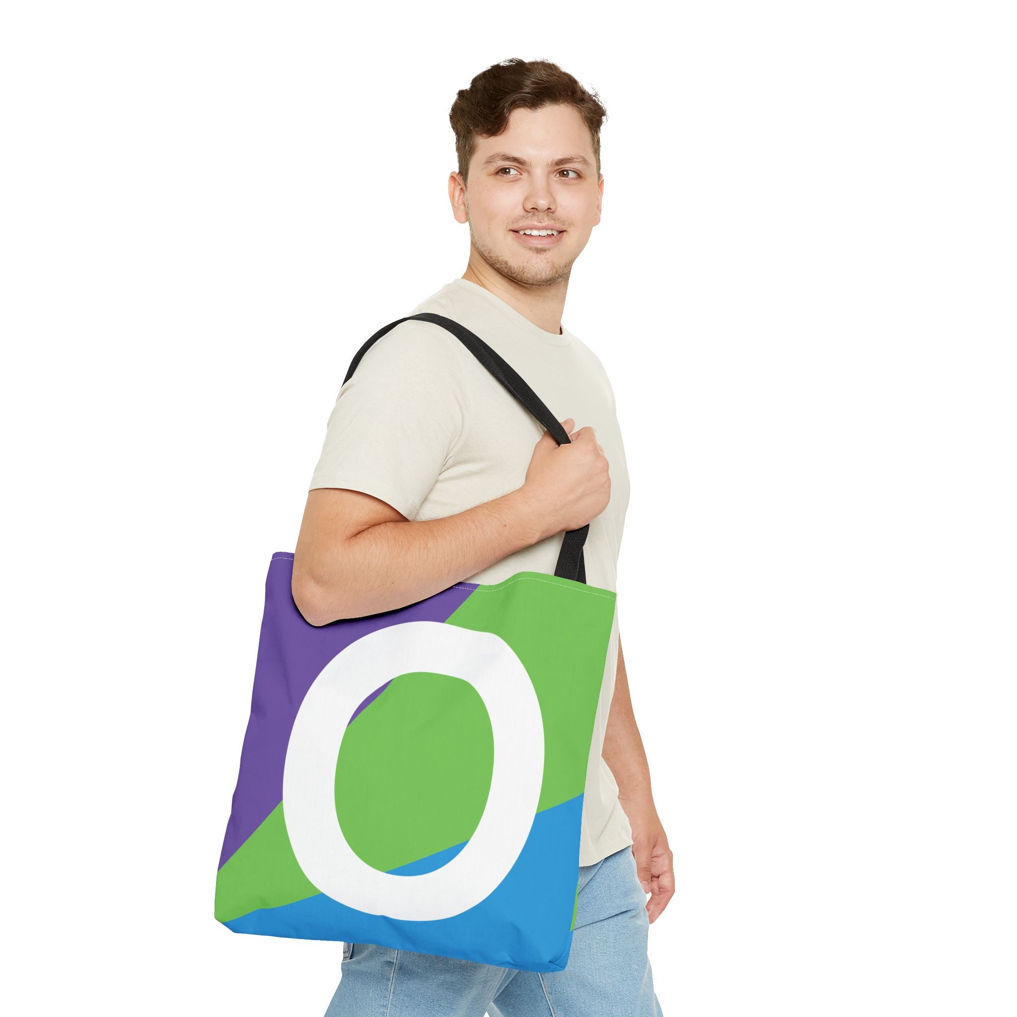 Monogram 'O' Colorblock Tote Bag — Personalized Initial O Shoulder Tote