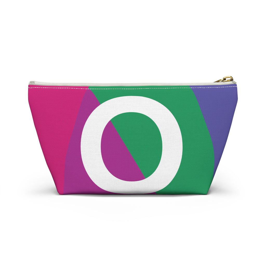 Initials Colorblock Accessory Pouch — Monogram O T-Bottom Cosmetic Bag