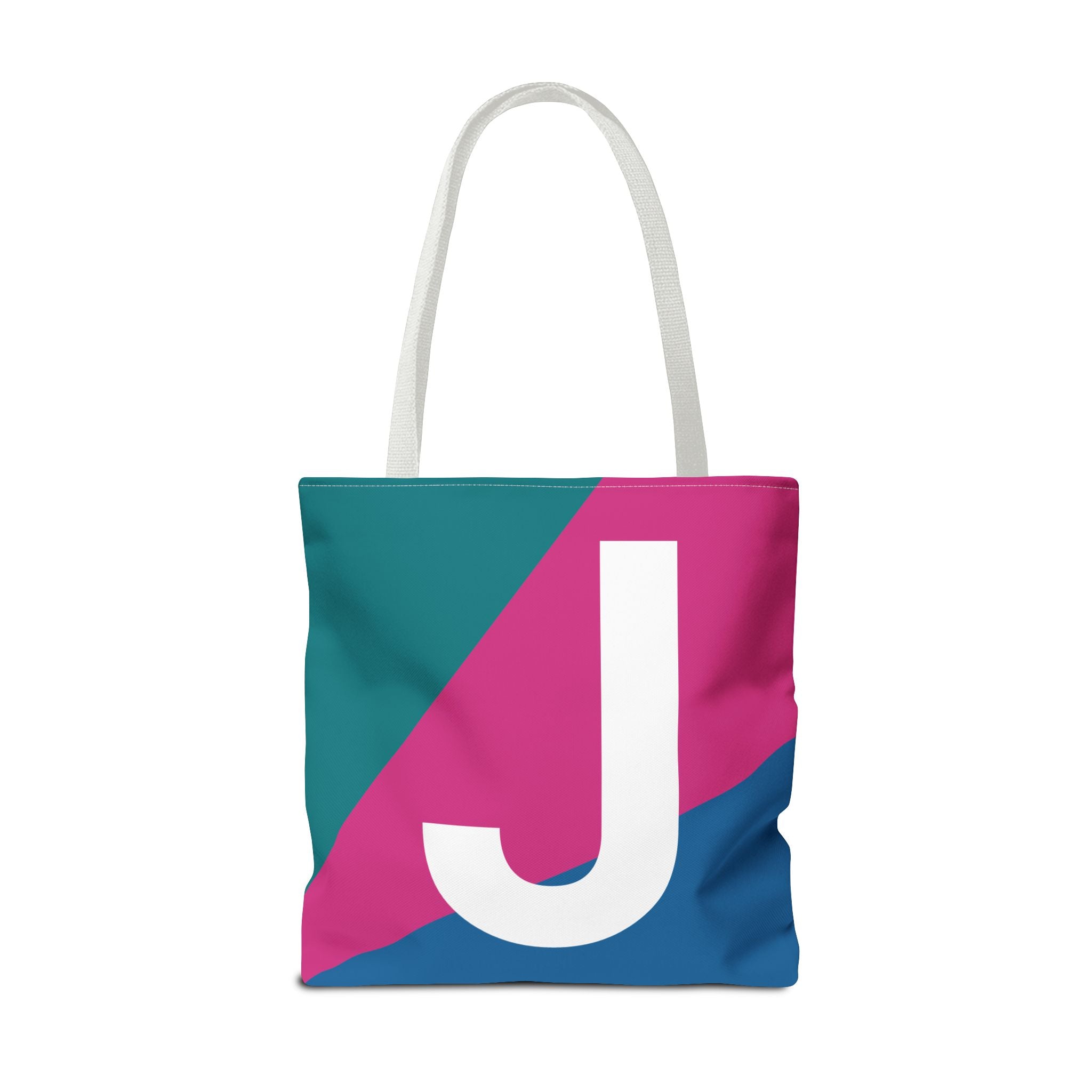 Monogram 'J' Colorblock Tote Bag — Personalized Initial J Shoulder Tote