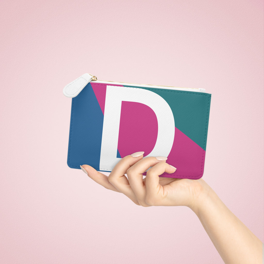 Initial D Mini Clutch — Colorblock Monogram Wristlet Wallet
