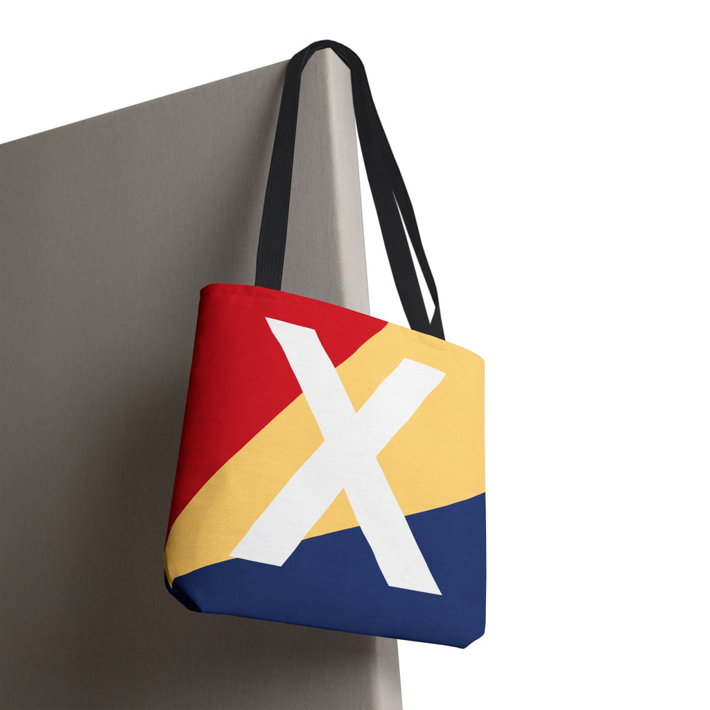 Monogram 'X' Colorblock Tote Bag — Personalized Initial X Shoulder Tote