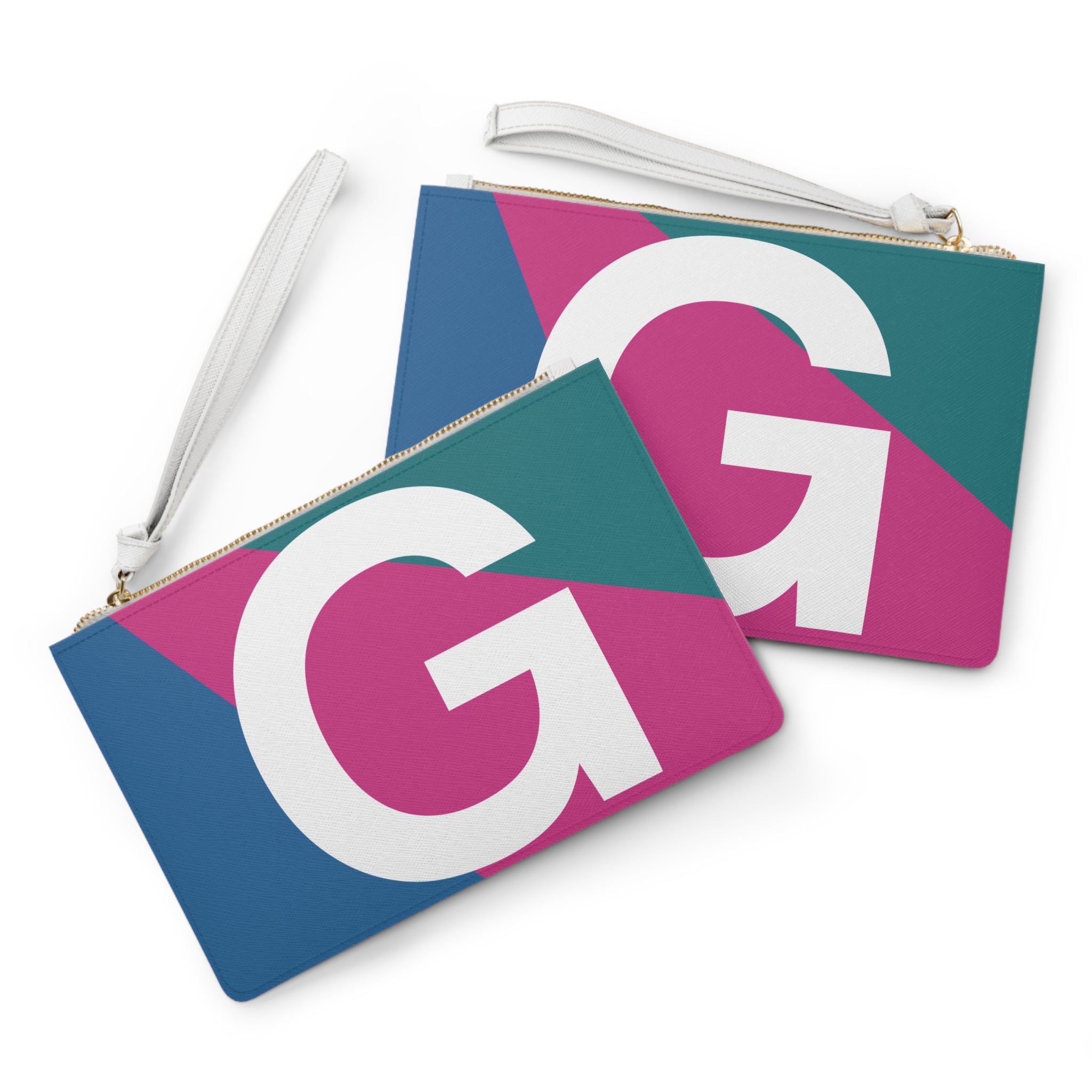 Monogram 'G' Colorblock Clutch Bag — Bold Geometric Wristlet for Everyday & Gifts