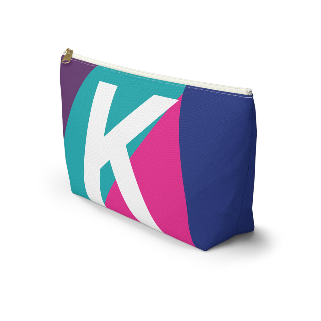 Colorblock Accessory Pouch — Monogram K T-Bottom Cosmetic Bag