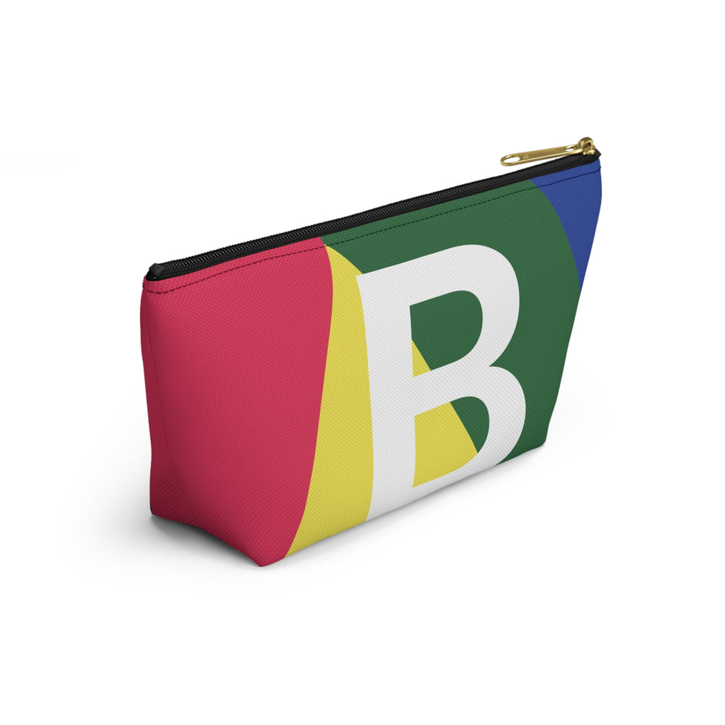 Initials Colorblock Accessory Pouch — Monogram B T-Bottom Cosmetic Bag