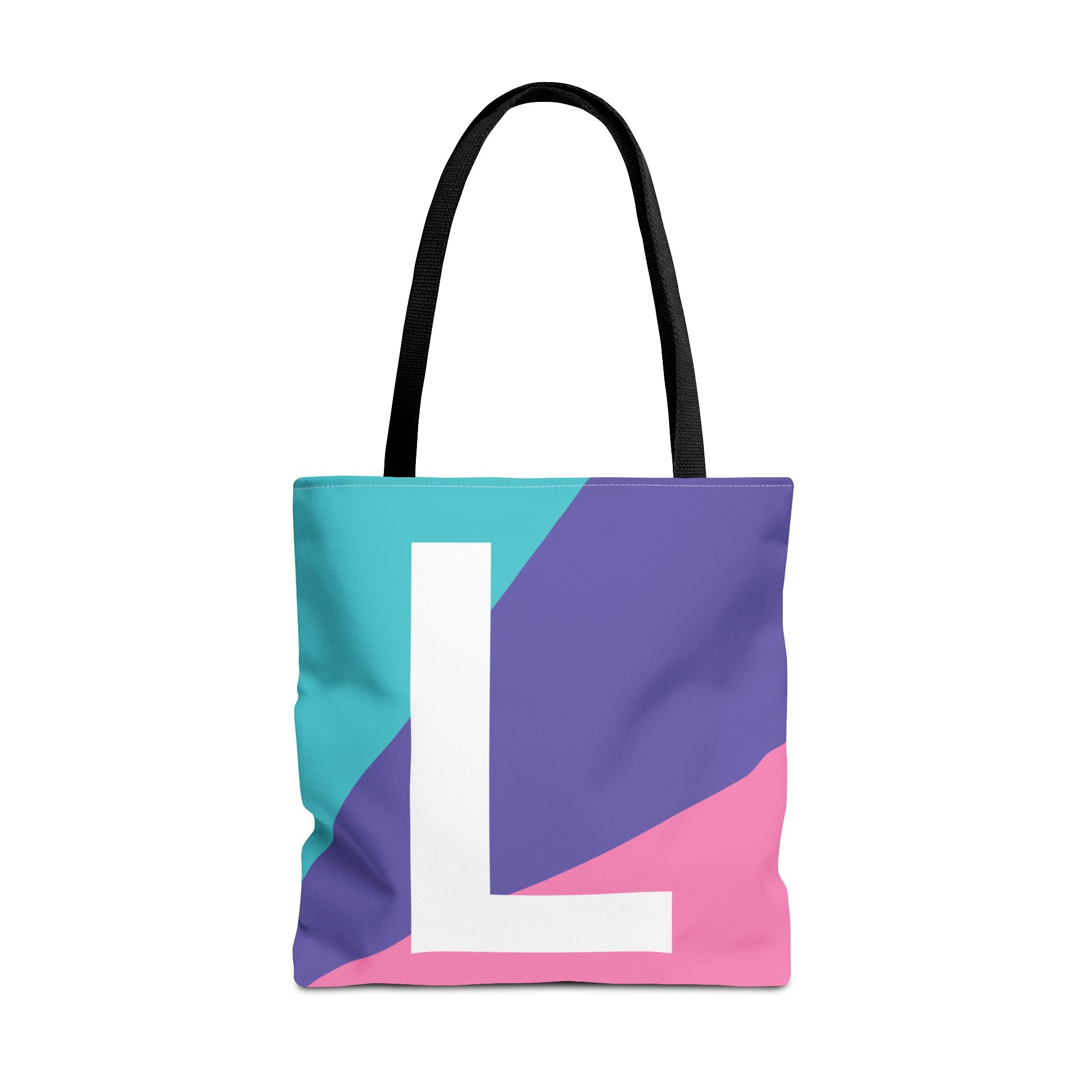 Monogram 'L' Colorblock Tote Bag — Personalized Initial L Shoulder Tote