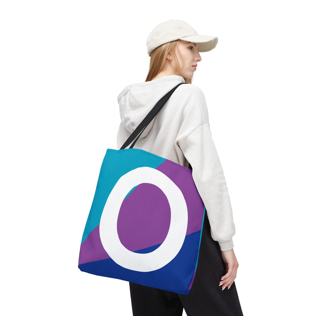 Monogram 'O' Colorblock Tote Bag — Personalized Initial O Shoulder Tote