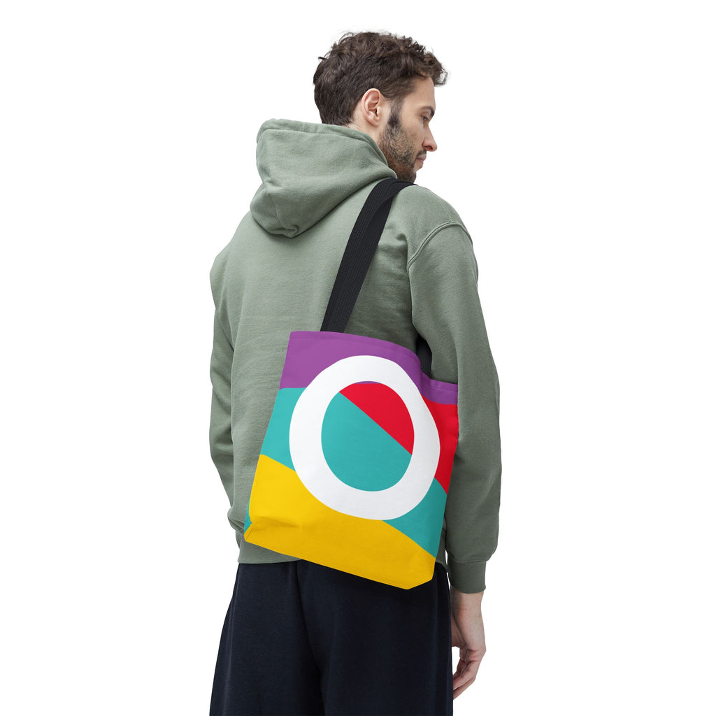 Monogram 'O' Colorblock Tote Bag — Personalized Initial O Shoulder Tote