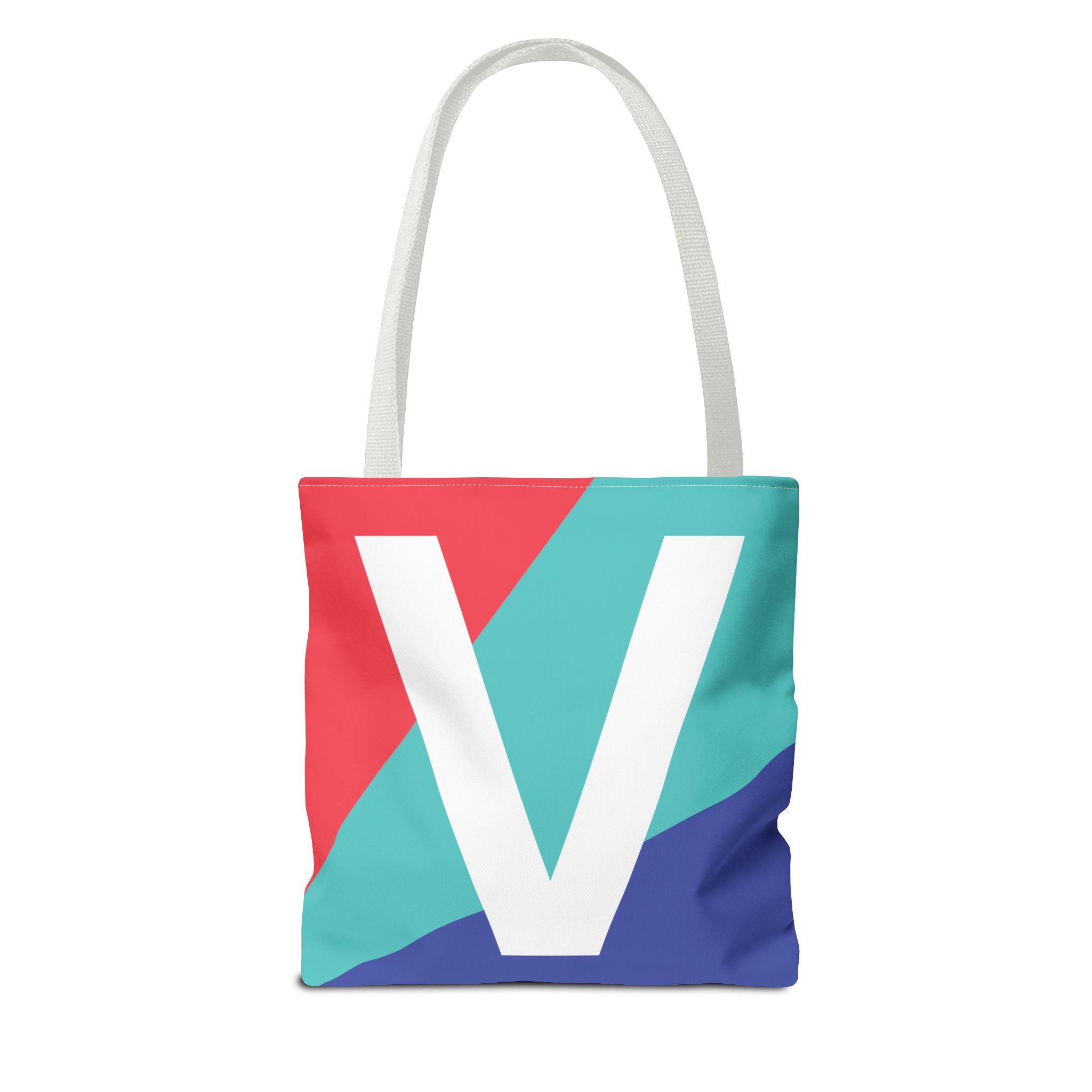 Monogram 'V' Colorblock Tote Bag — Personalized Initial V Shoulder Tote