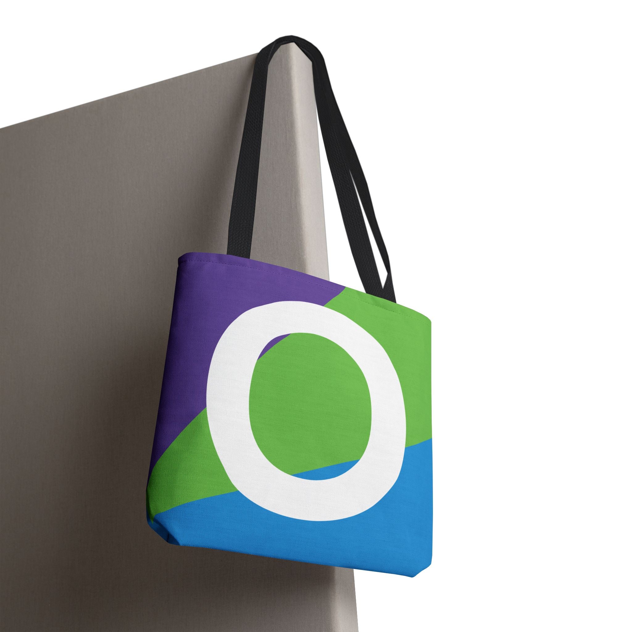 Monogram 'O' Colorblock Tote Bag — Personalized Initial O Shoulder Tote