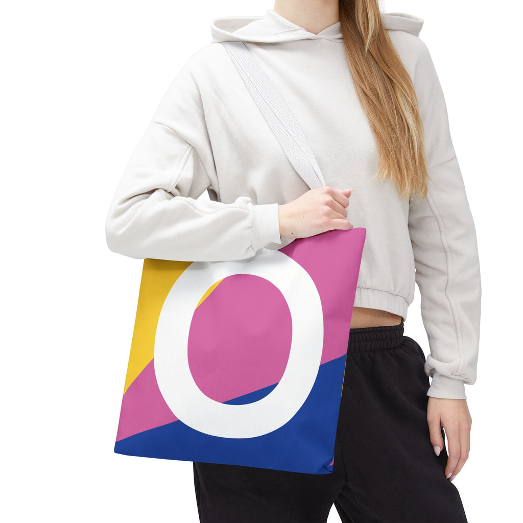 Monogram 'O' Colorblock Tote Bag — Personalized Initial O Shoulder Tote