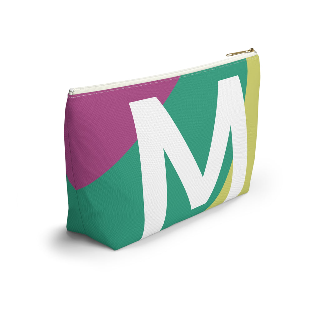 Initials Colorblock Accessory Pouch — Monogram M T-Bottom Cosmetic Bag