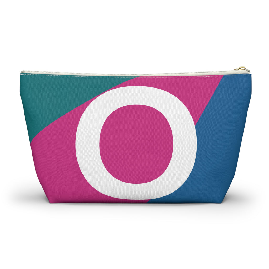 Initials Colorblock Accessory Pouch — Monogram O T-Bottom Cosmetic Bag