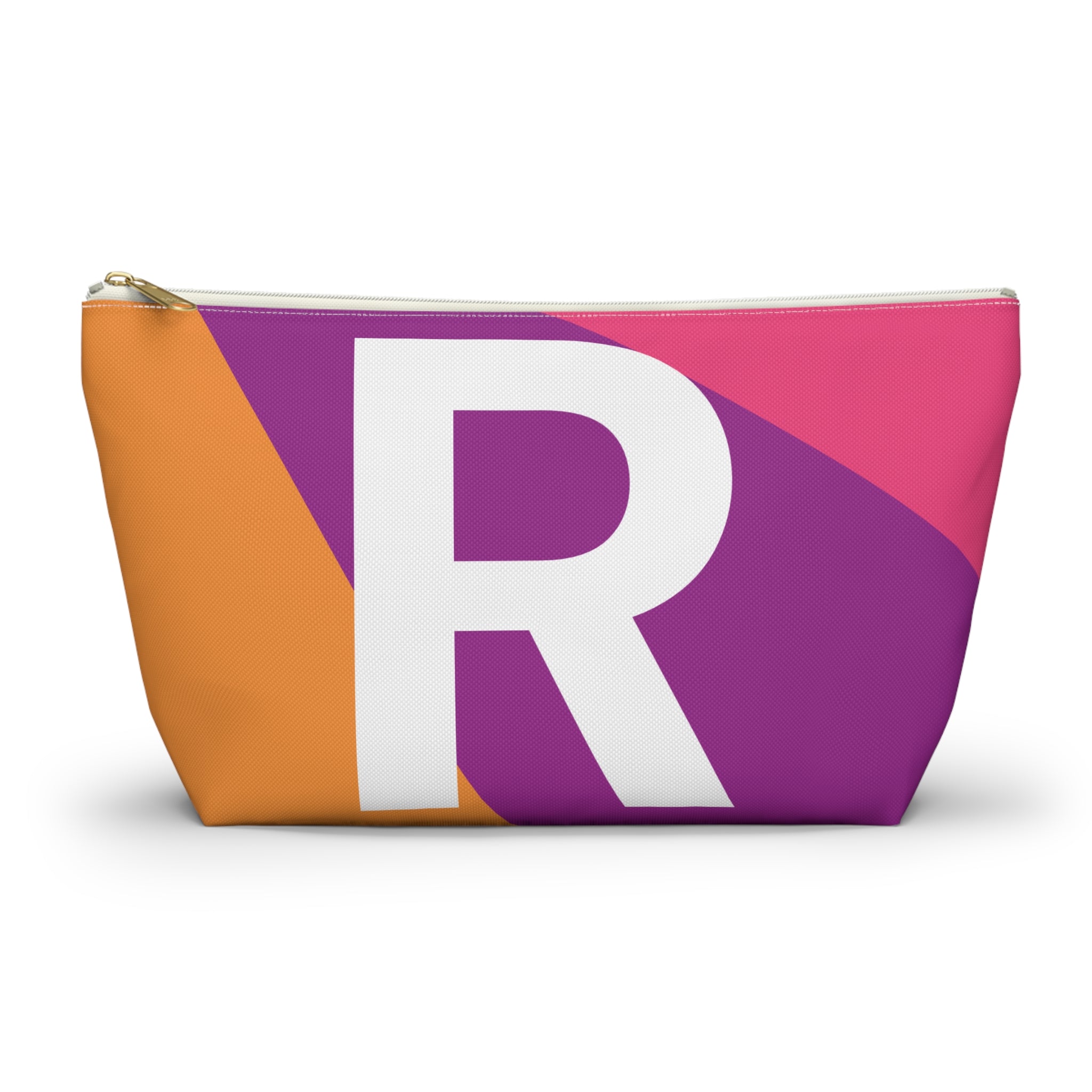 Initials Colorblock Accessory Pouch — Monogram R T-Bottom Cosmetic Bag