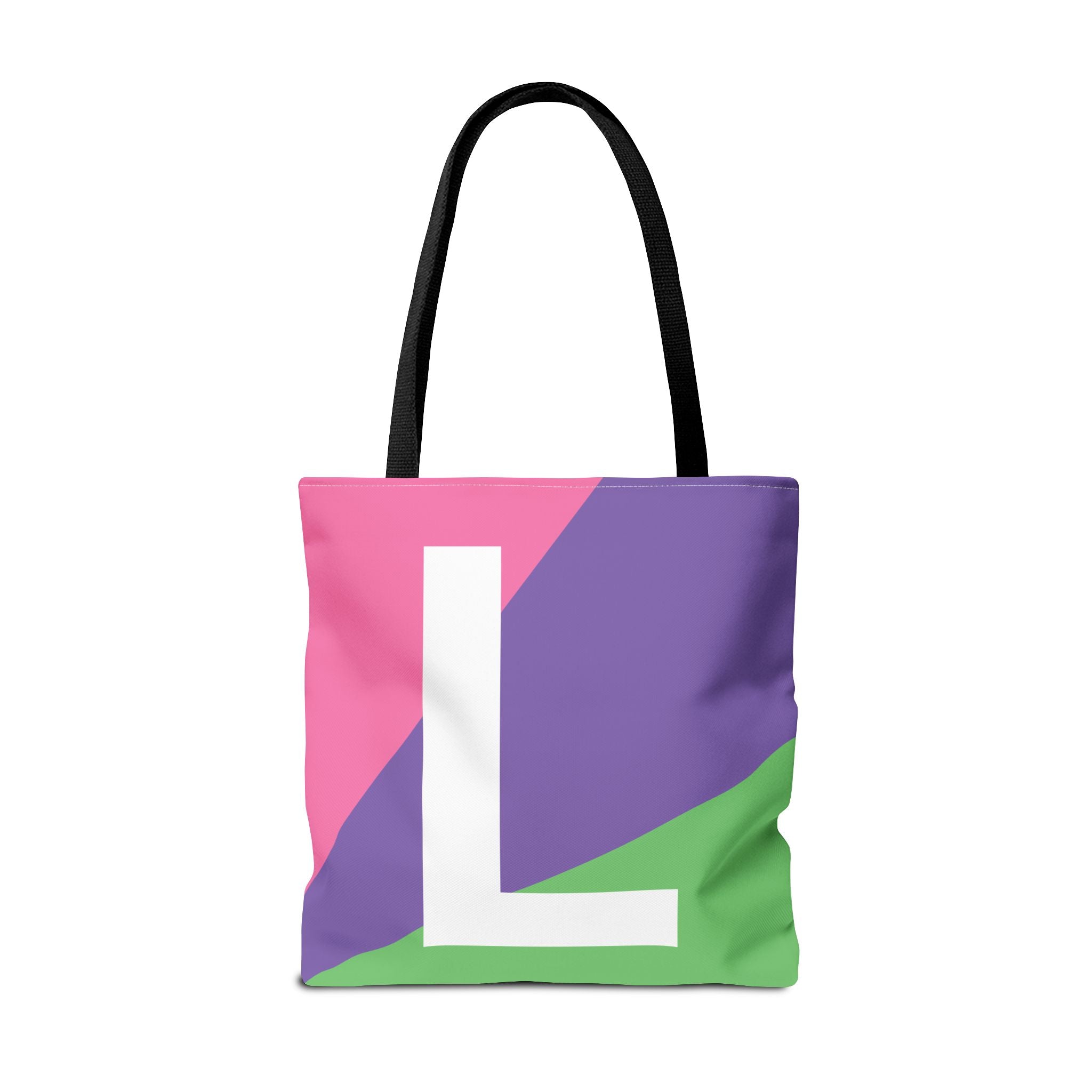 Monogram 'L' Colorblock Tote Bag — Personalized Initial L Shoulder Tote