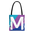 Monogram 'M' Colorblock Tote Bag — Personalized Initial M Shoulder Tote