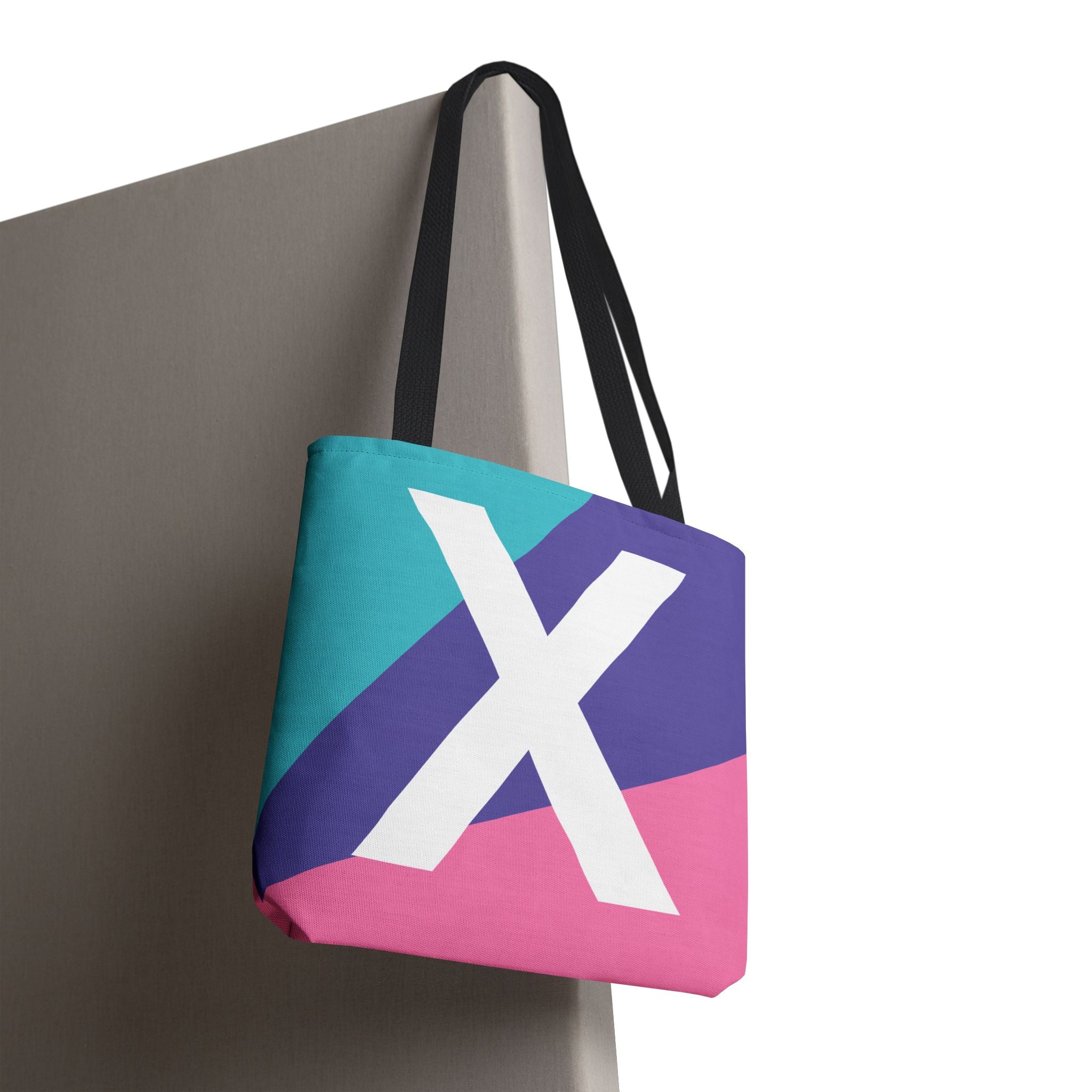 Monogram 'X' Colorblock Tote Bag — Personalized Initial X Shoulder Tote
