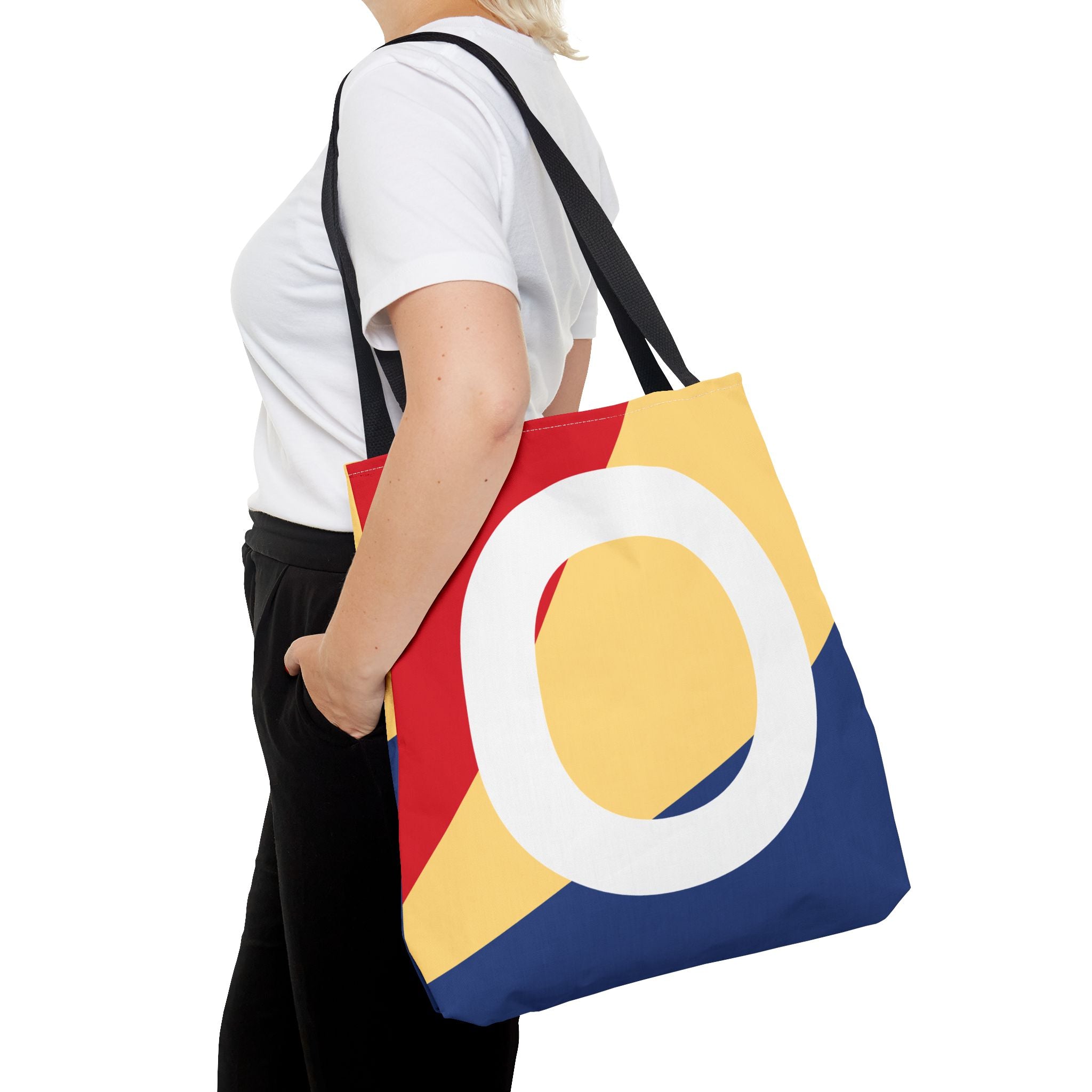Monogram 'O' Colorblock Tote Bag — Personalized Initial O Shoulder Tote