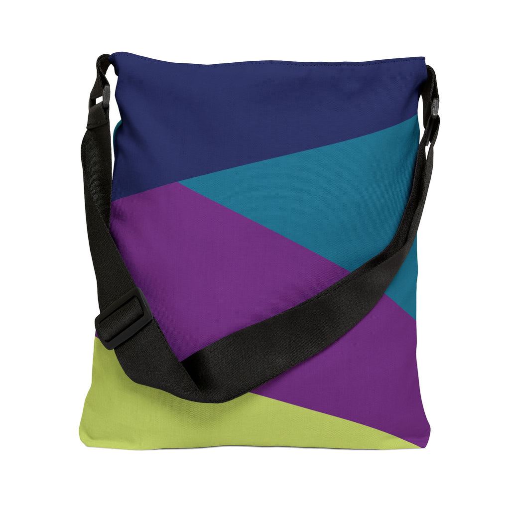 Colorblock Geometric Tote Bag — Adjustable Strap, Bright Abstract Pattern