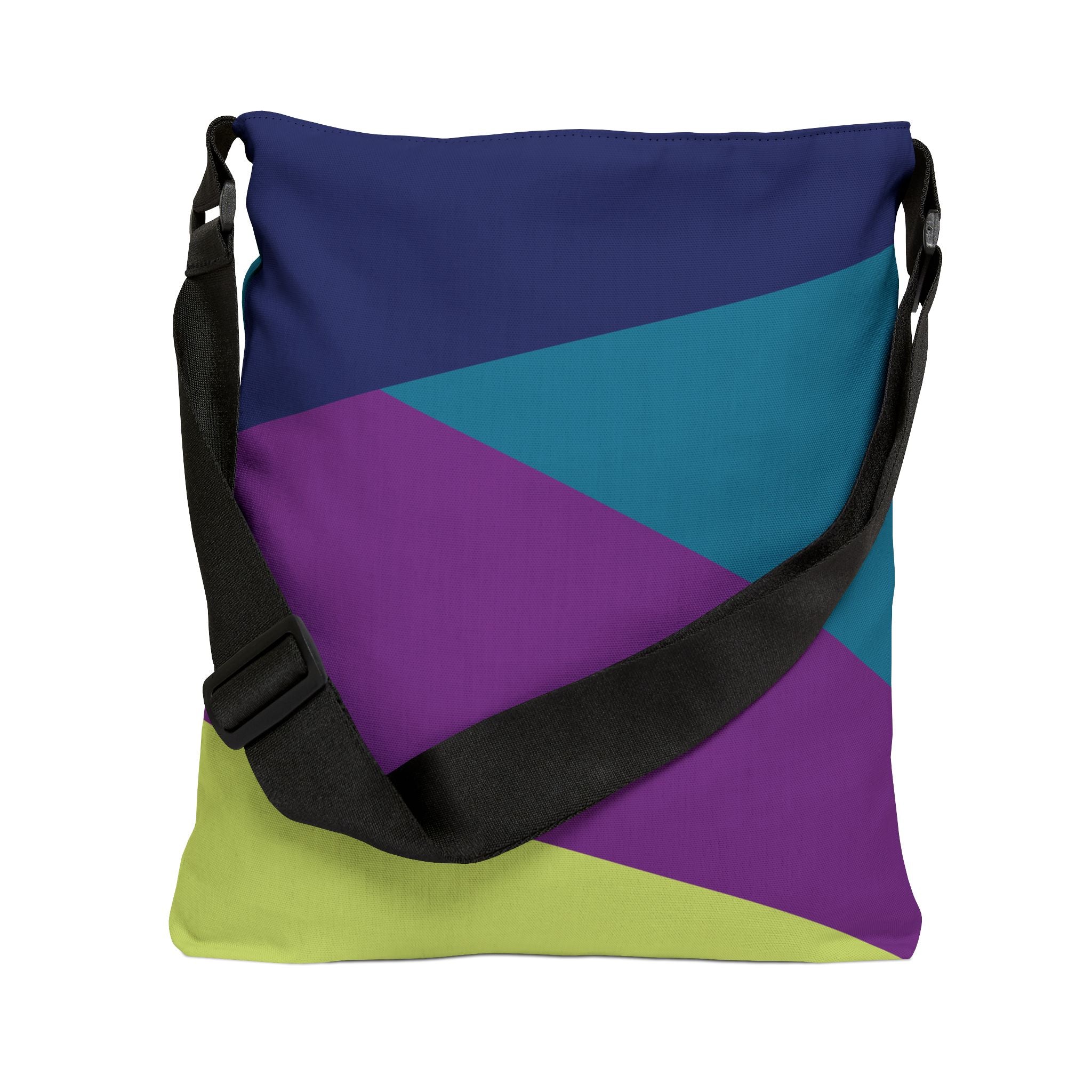 Colorblock Geometric Tote Bag — Adjustable Strap, Bright Abstract Pattern
