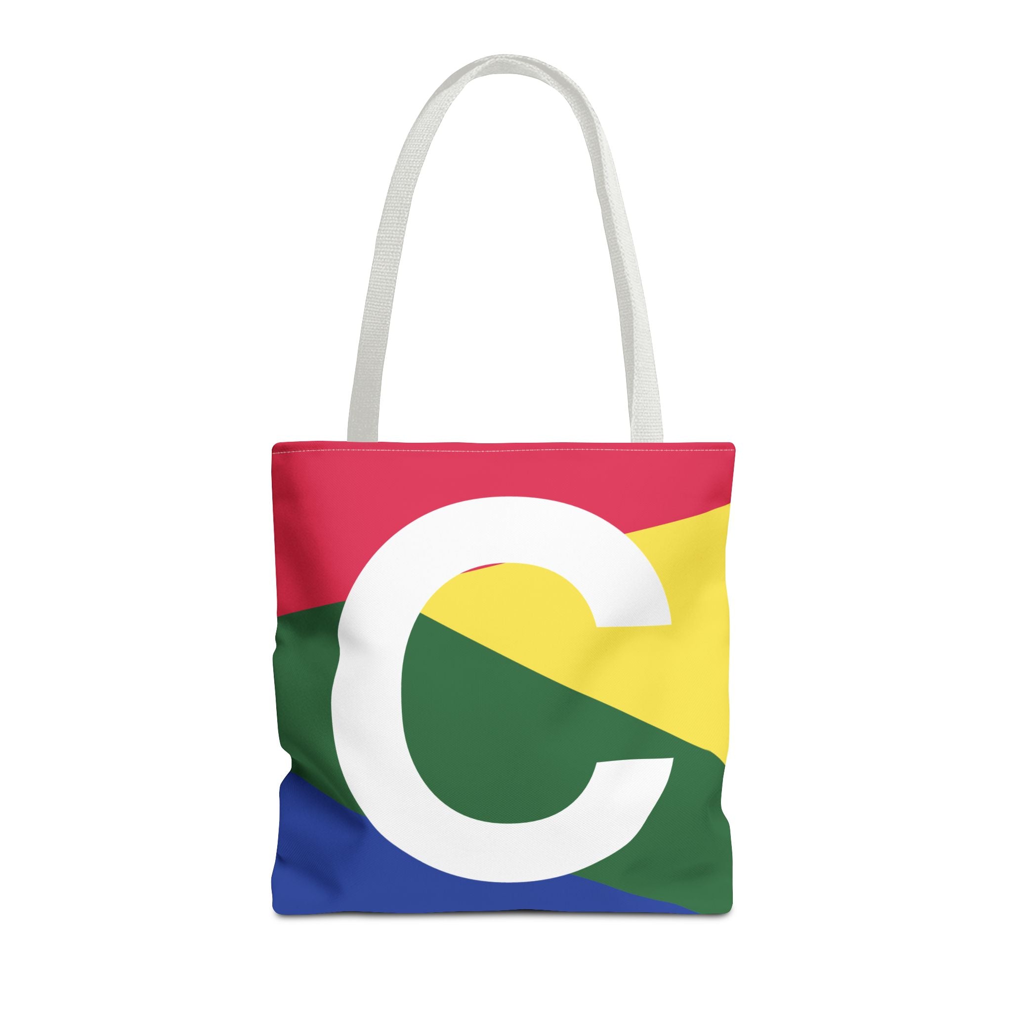 Monogram 'C' Colorblock Tote Bag — Personalized Initial C Shoulder Tote
