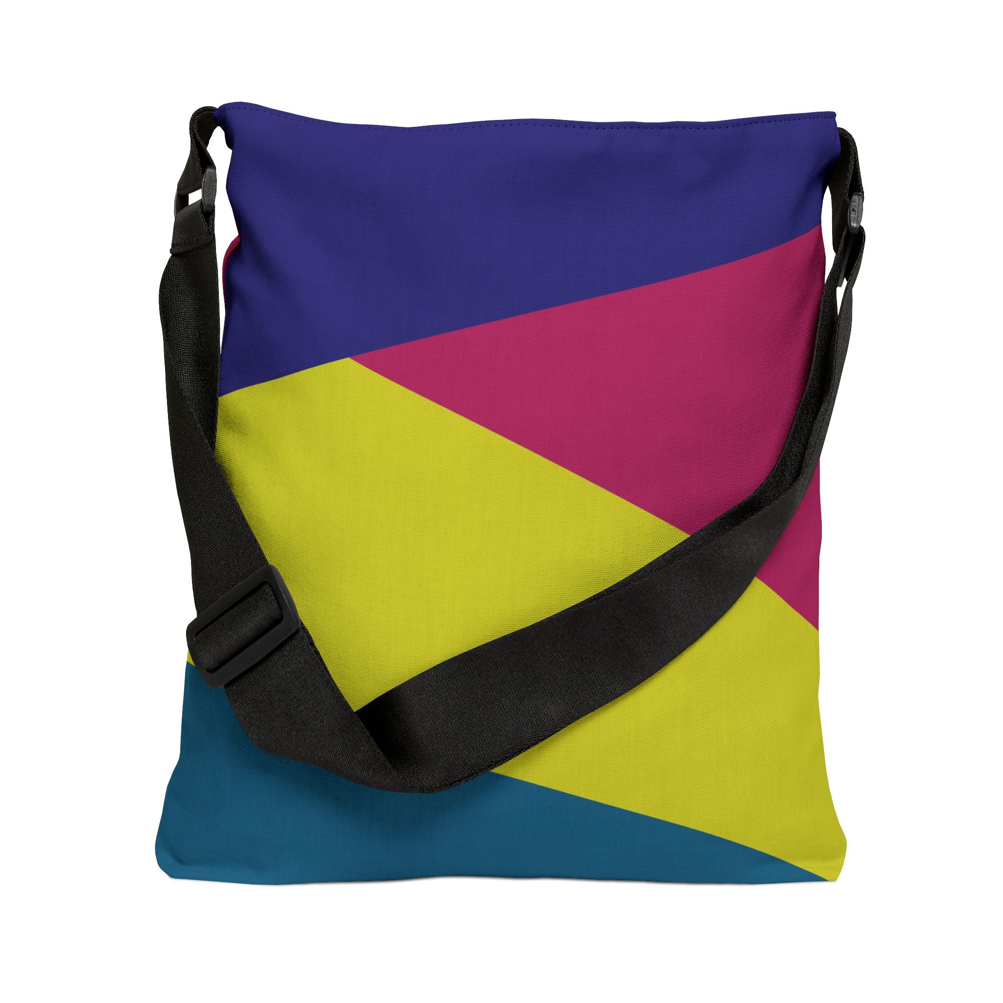 Colorblock Geometric Tote Bag — Adjustable Strap, Bright Abstract Pattern
