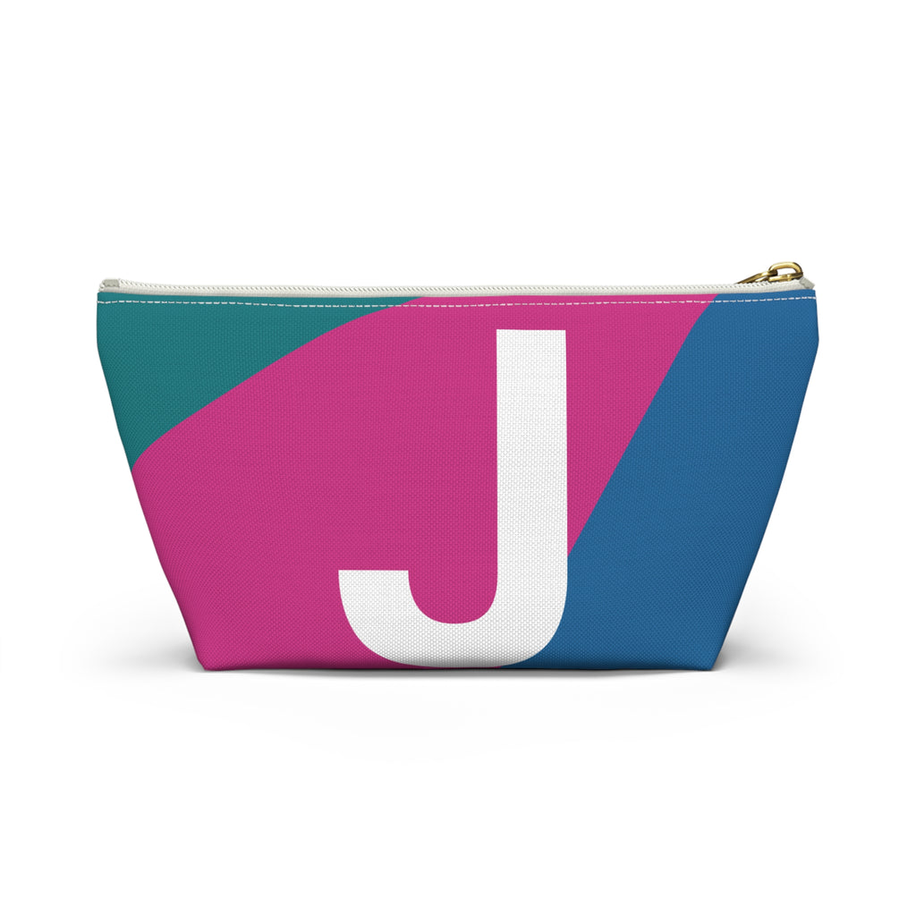 Initials Colorblock Accessory Pouch — Monogram J T-Bottom Cosmetic Bag