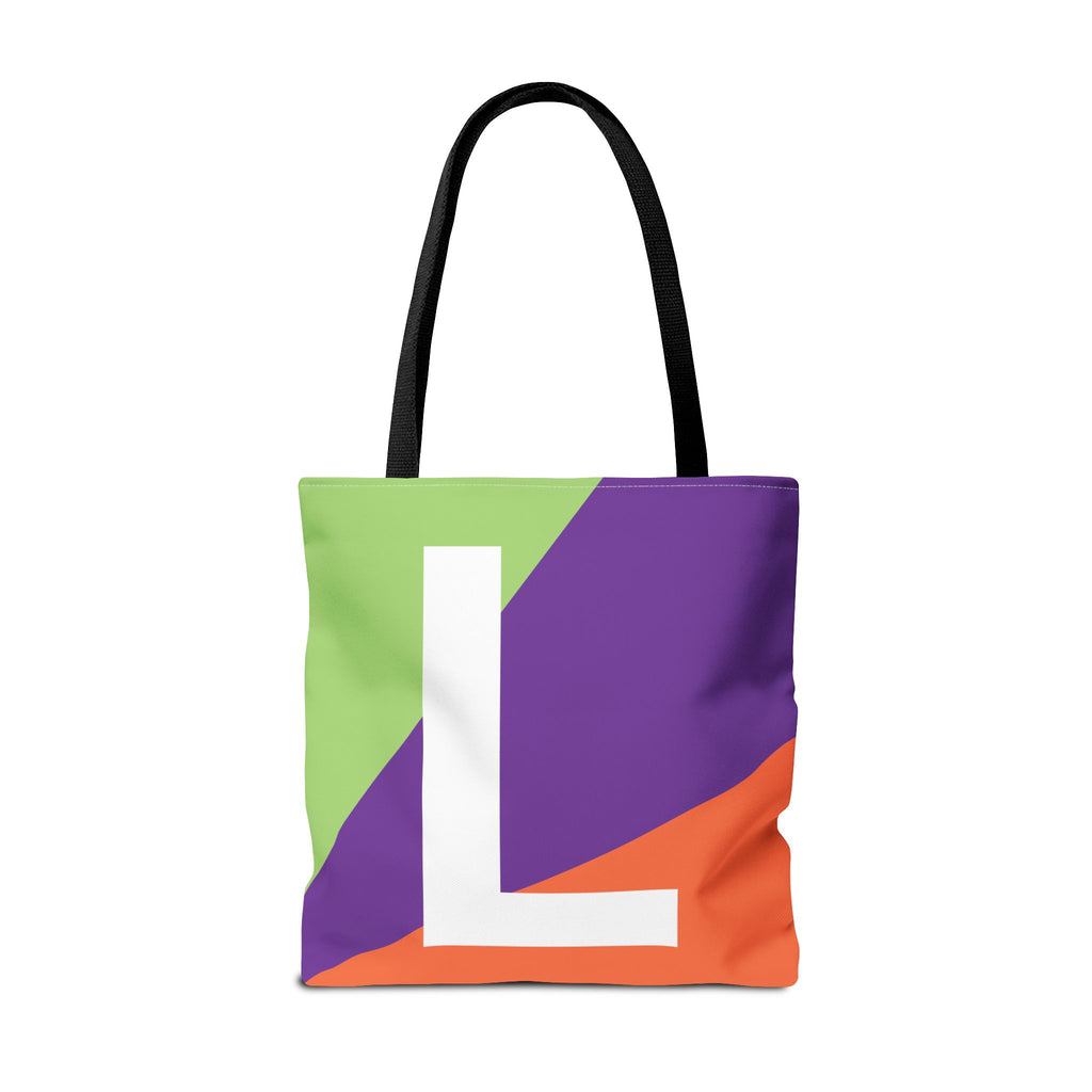 Monogram 'L' Colorblock Tote Bag — Personalized Initial L Shoulder Tote