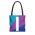 Monogram 'I' Colorblock Tote Bag — Personalized Initial I Shoulder Tote