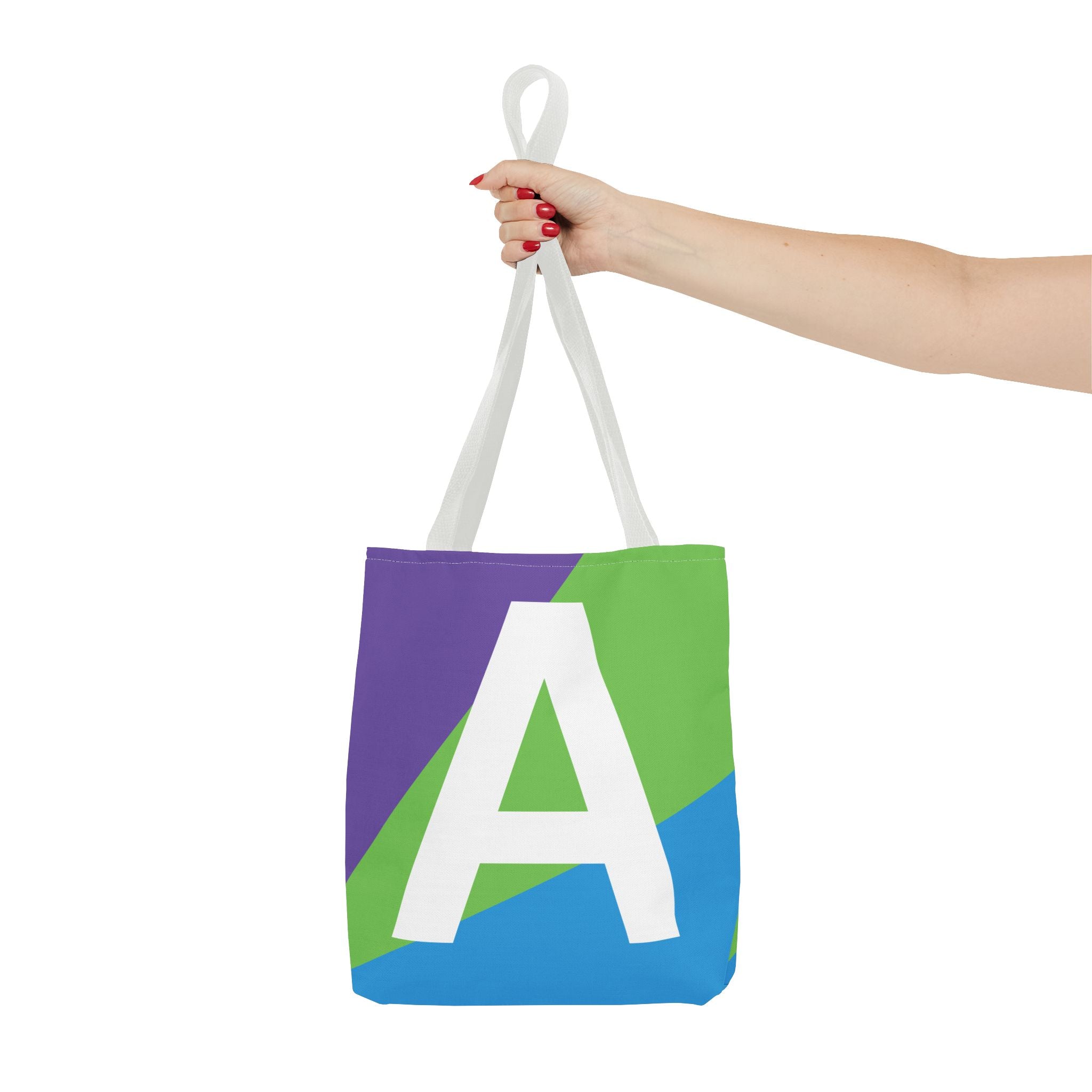 Monogram 'A' Colorblock Tote Bag — Personalized Initial A Shoulder Tote