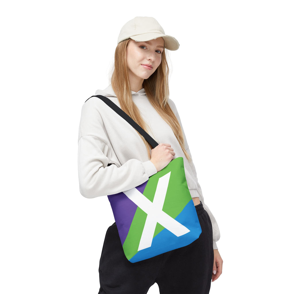 Monogram 'X' Colorblock Tote Bag — Personalized Initial X Shoulder Tote