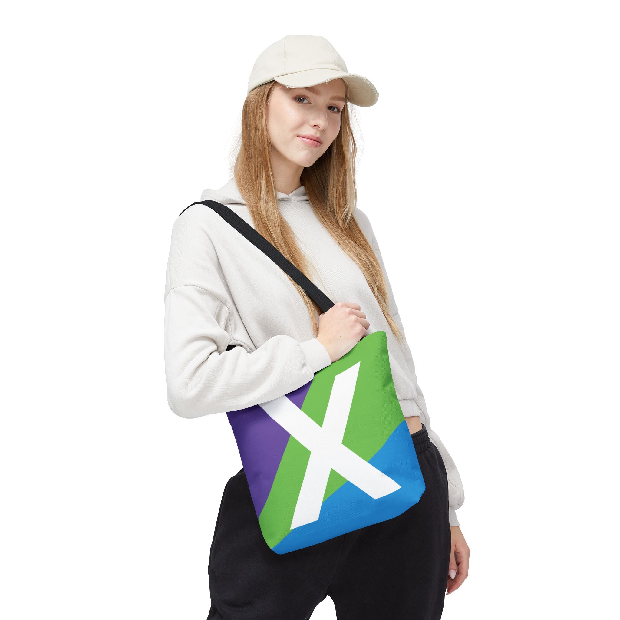 Monogram 'X' Colorblock Tote Bag — Personalized Initial X Shoulder Tote