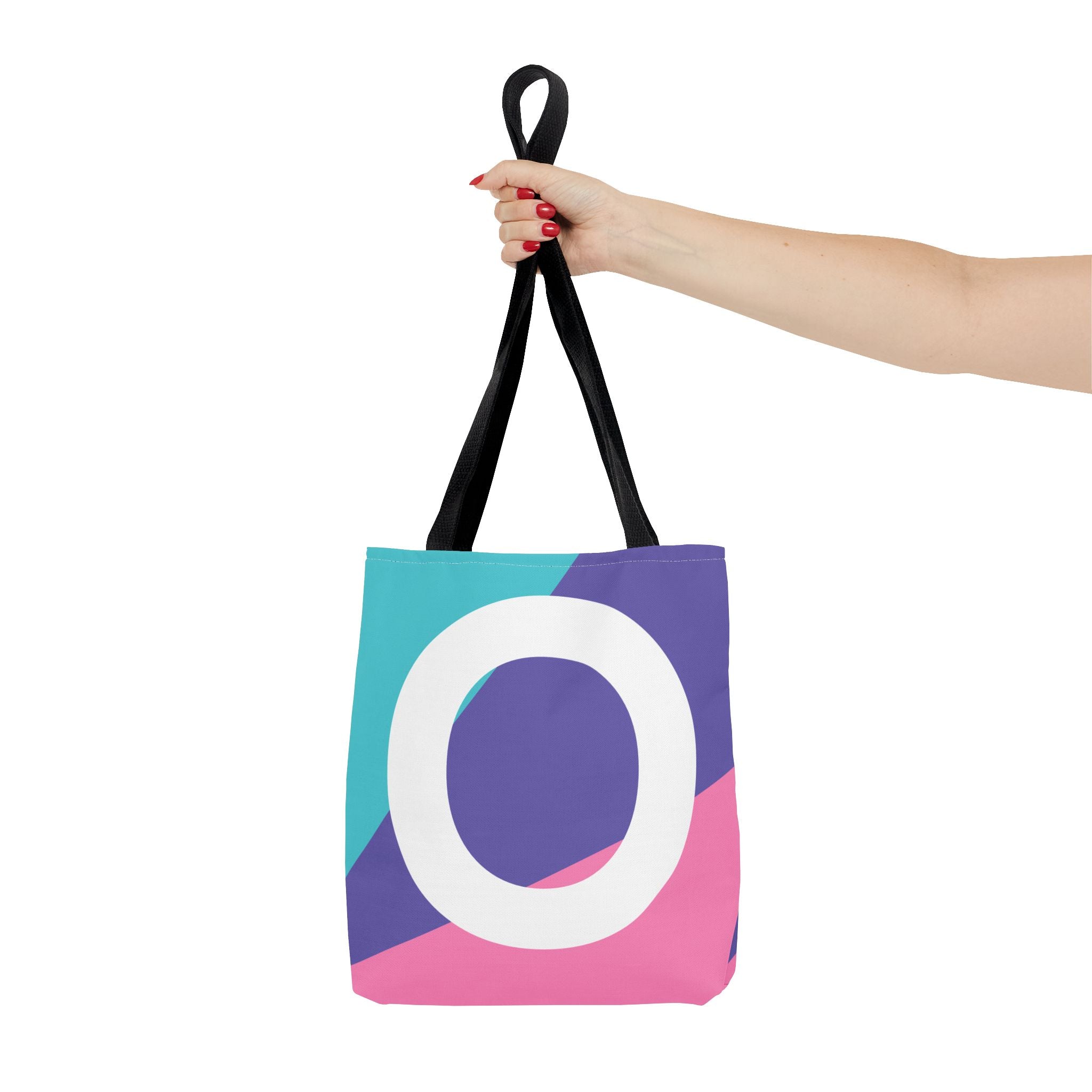 Monogram 'O' Colorblock Tote Bag — Personalized Initial O Shoulder Tote