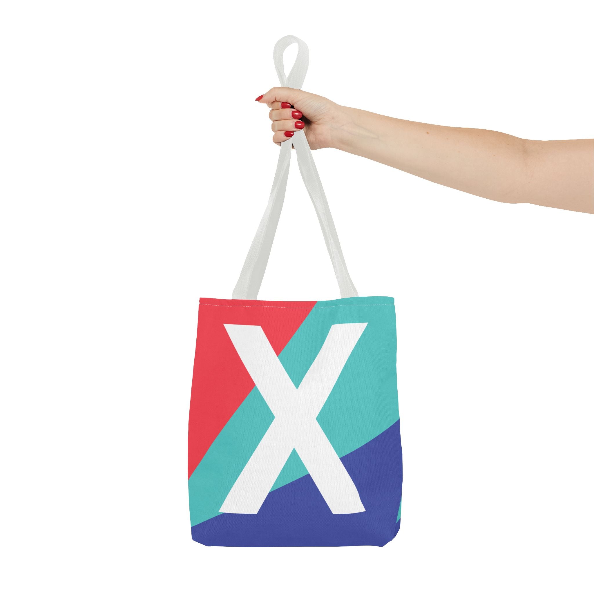 Monogram 'X' Colorblock Tote Bag — Personalized Initial X Shoulder Tote
