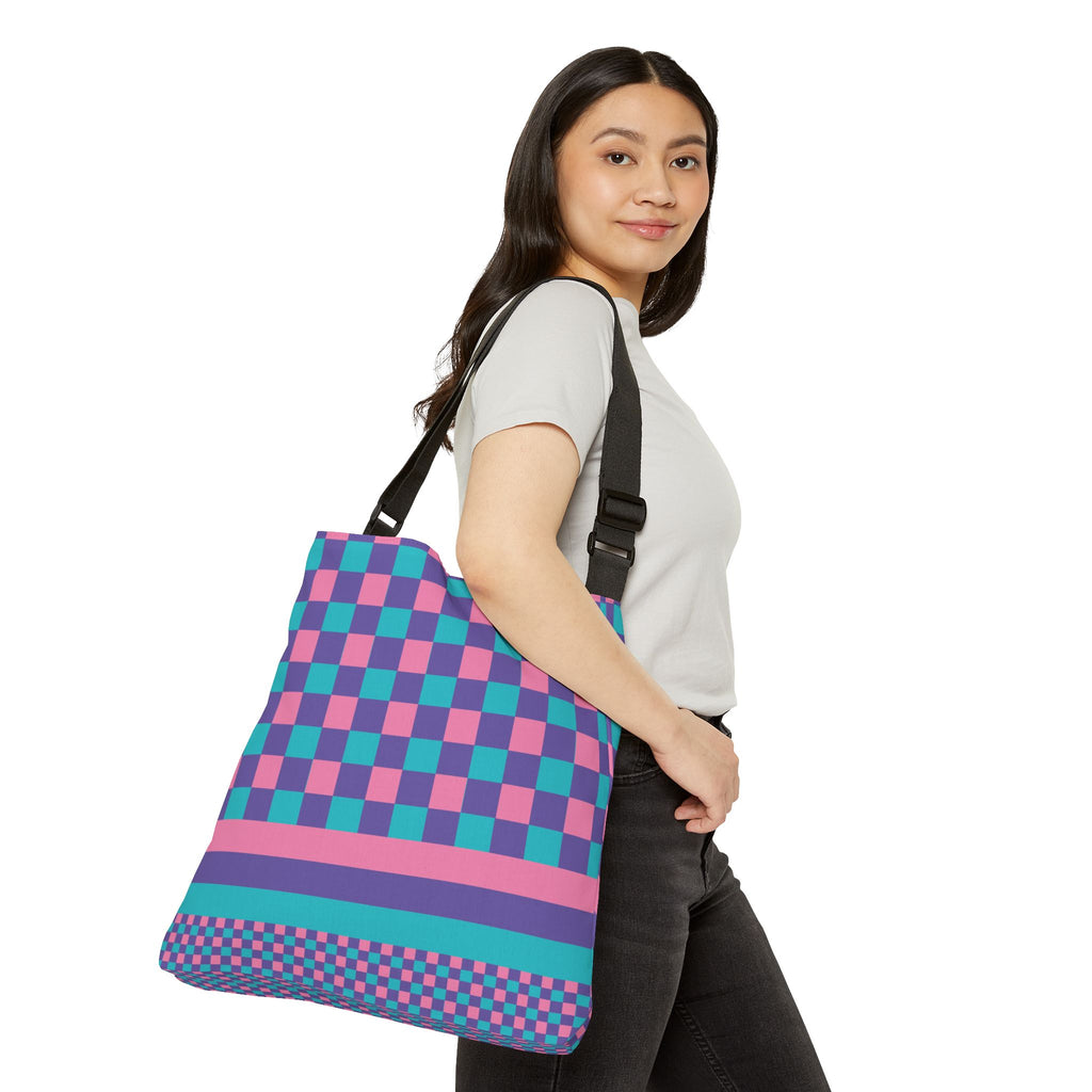 Colorblock Geometric Tote Bag