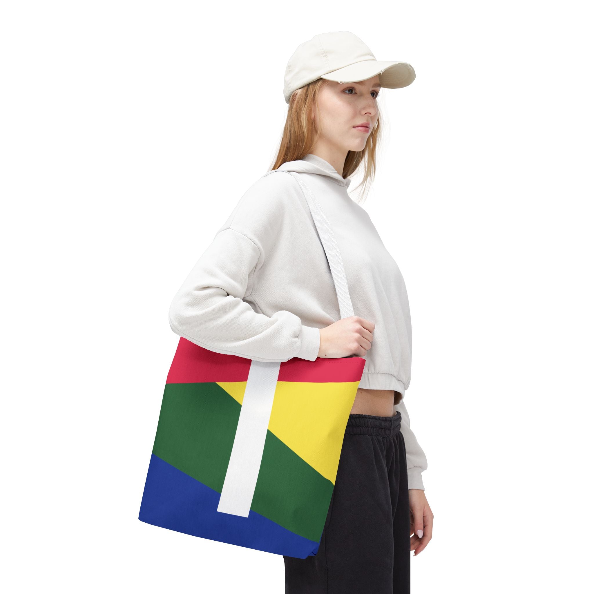 Monogram 'I' Colorblock Tote Bag — Personalized Initial I Shoulder Tote