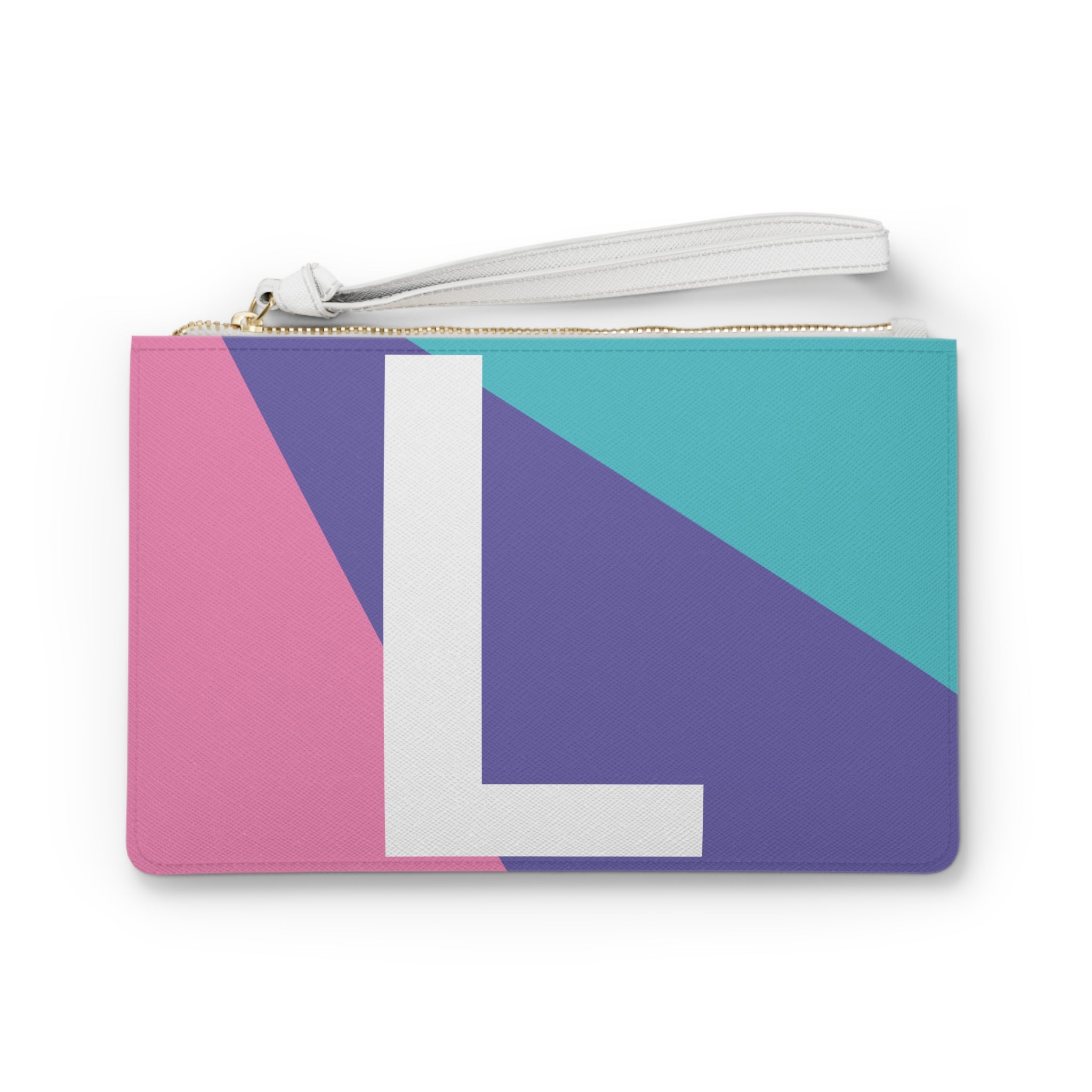 Monogram 'L' Colorblock Clutch Bag — Bold Geometric Wristlet for Everyday & Gifts