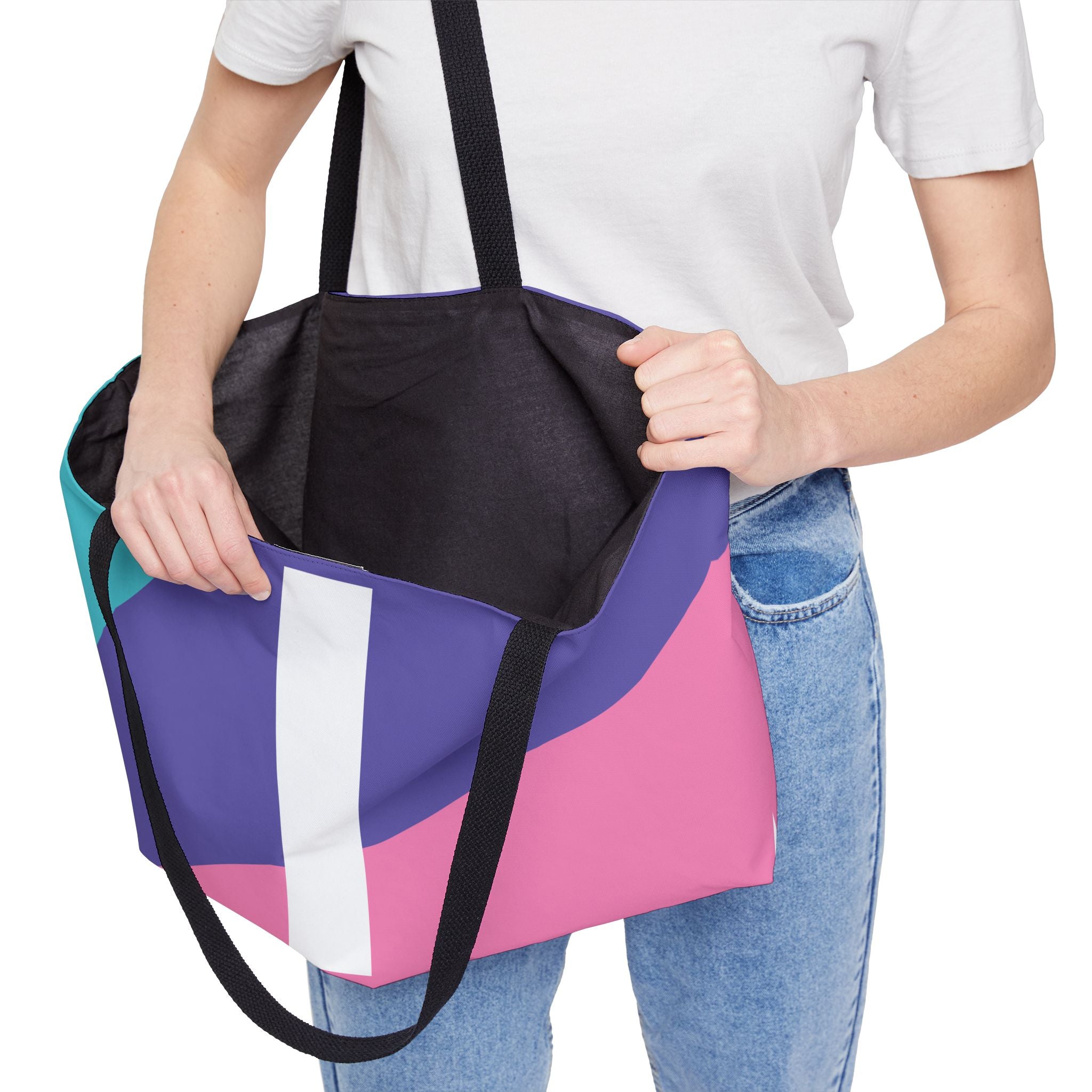 Personalized 'I' Colorblock Tote Bag — Monogram Weekender Tote
