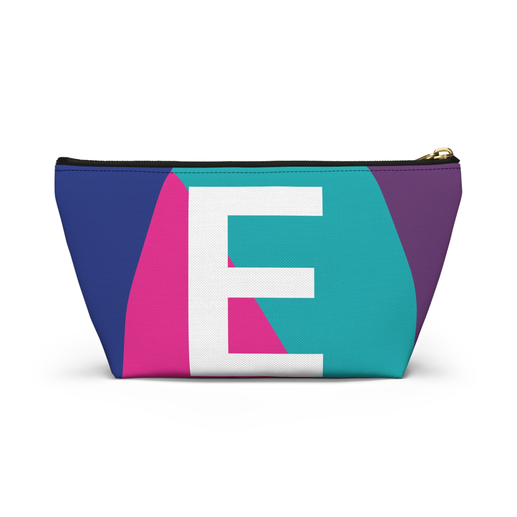 Initials Colorblock Accessory Pouch — Monogram E T-Bottom Cosmetic Bag