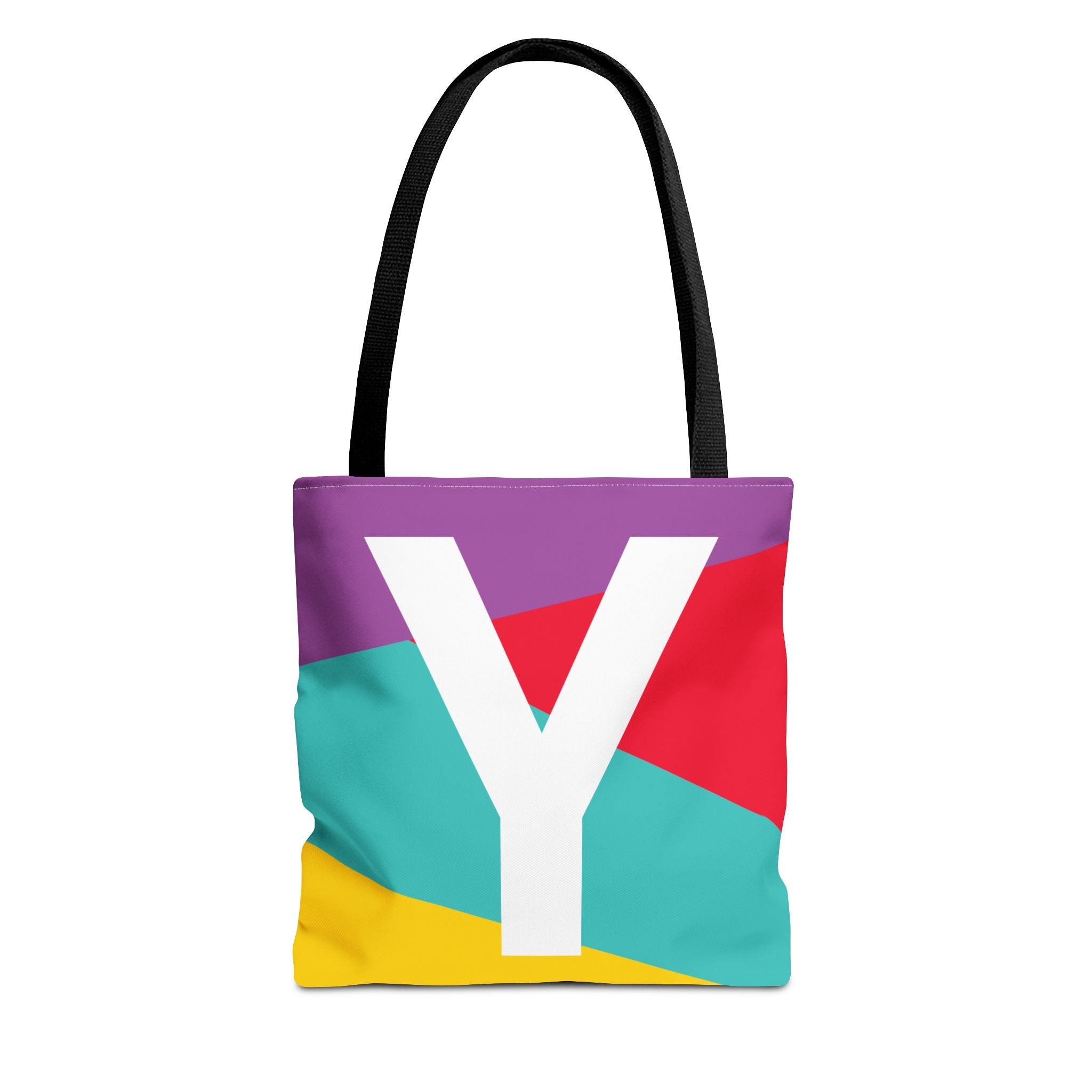 Monogram 'Y' Colorblock Tote Bag — Personalized Initial Y Shoulder Tote