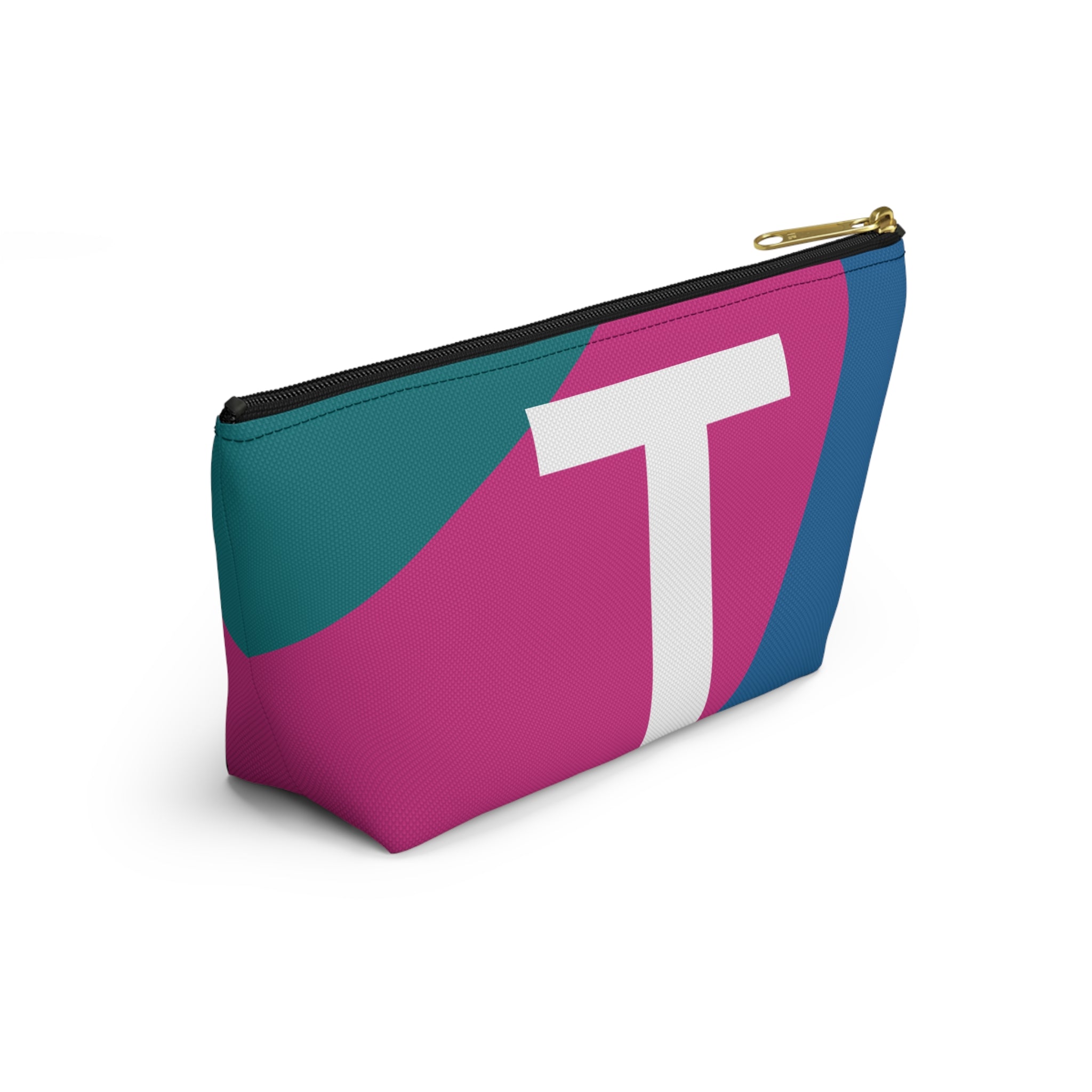 Initials Colorblock Accessory Pouch — Monogram T T-Bottom Cosmetic Bag