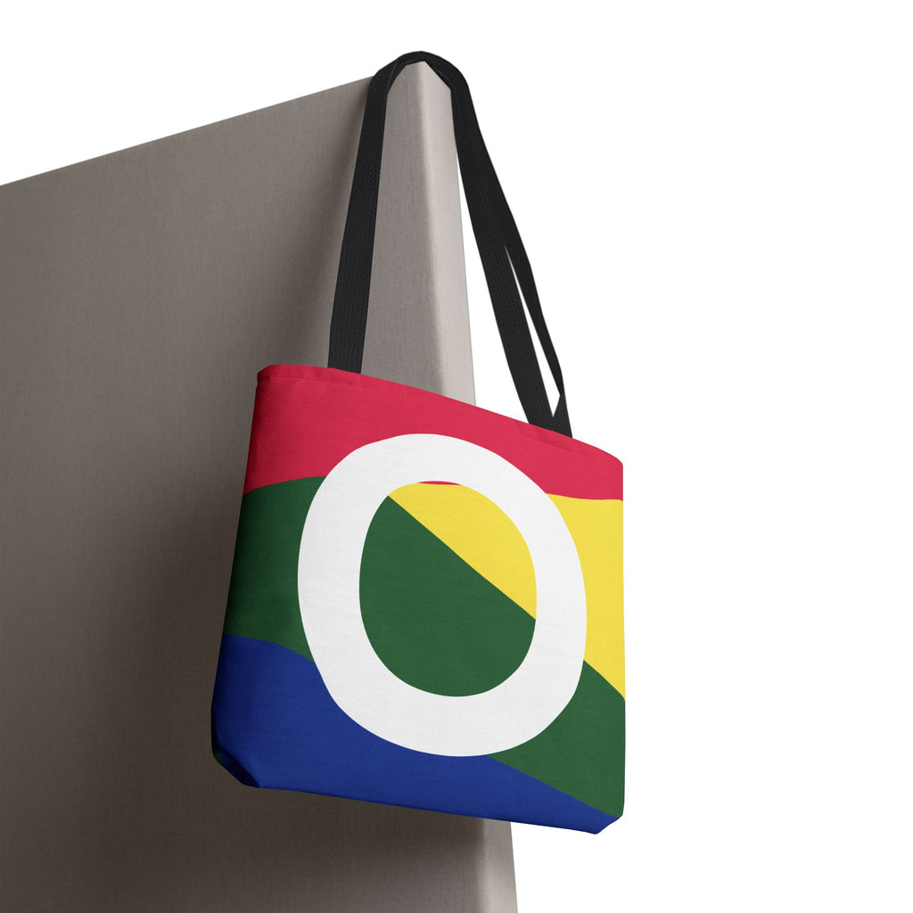 Monogram 'O' Colorblock Tote Bag — Personalized Initial O Shoulder Tote