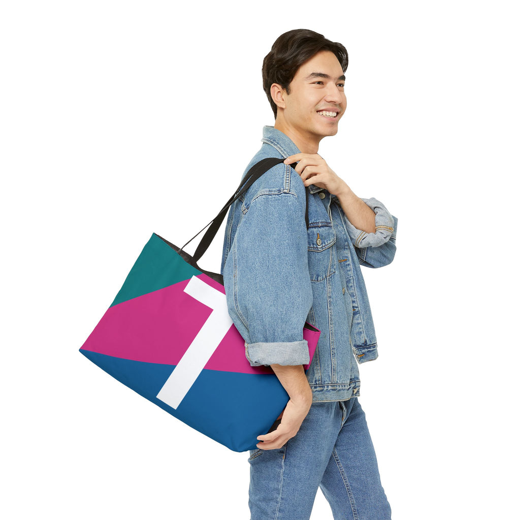 Personalized 'T' Colorblock Tote Bag — Monogram Weekender Tote